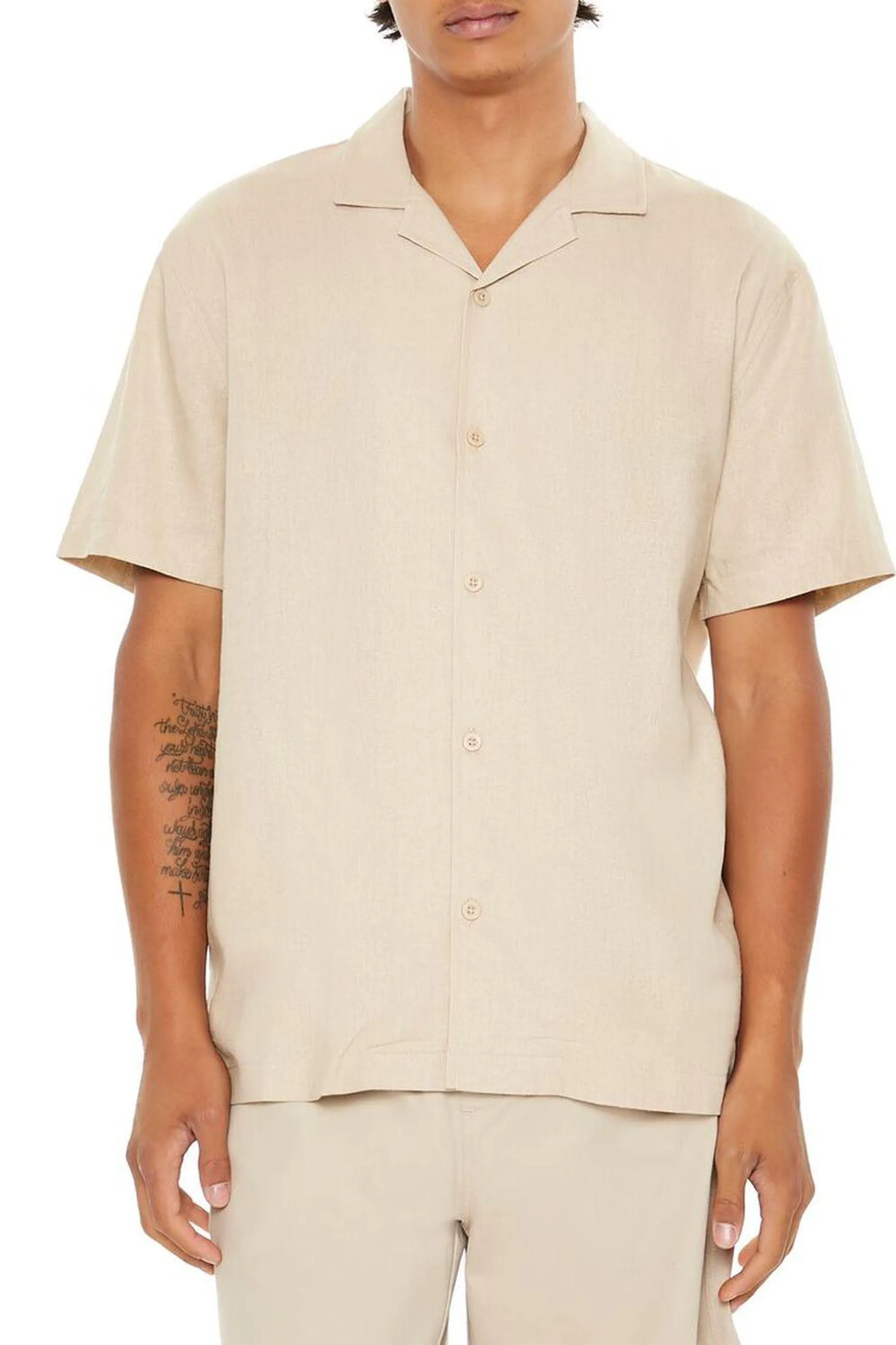 Linen-Blend Cuban-Collar Shirt