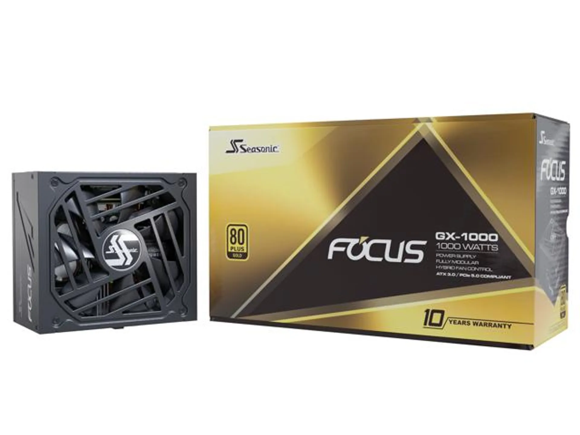 Seasonic FOCUS V3 GX-1000, 1000W 80+ Gold, ATX 3.0 & PCIe 5.0 Ready, Full-Modular, Low Noise, Premium Japanese Capacitor, 10 Year Warranty, Nvidia RTX 30/40 Super, AMD GPU Compatible, Ref# SSR-1000FX3