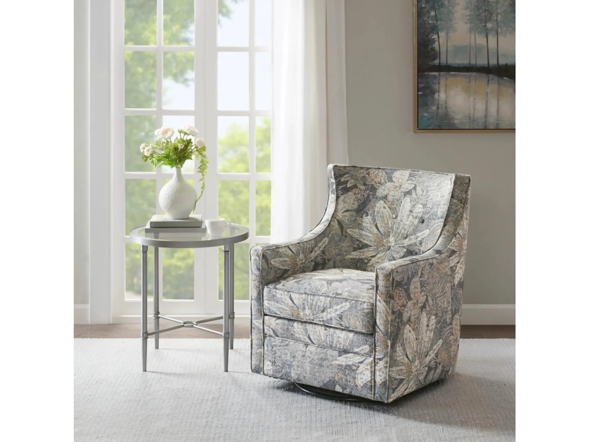 Aaron Curve Back Swivel Glider Chair