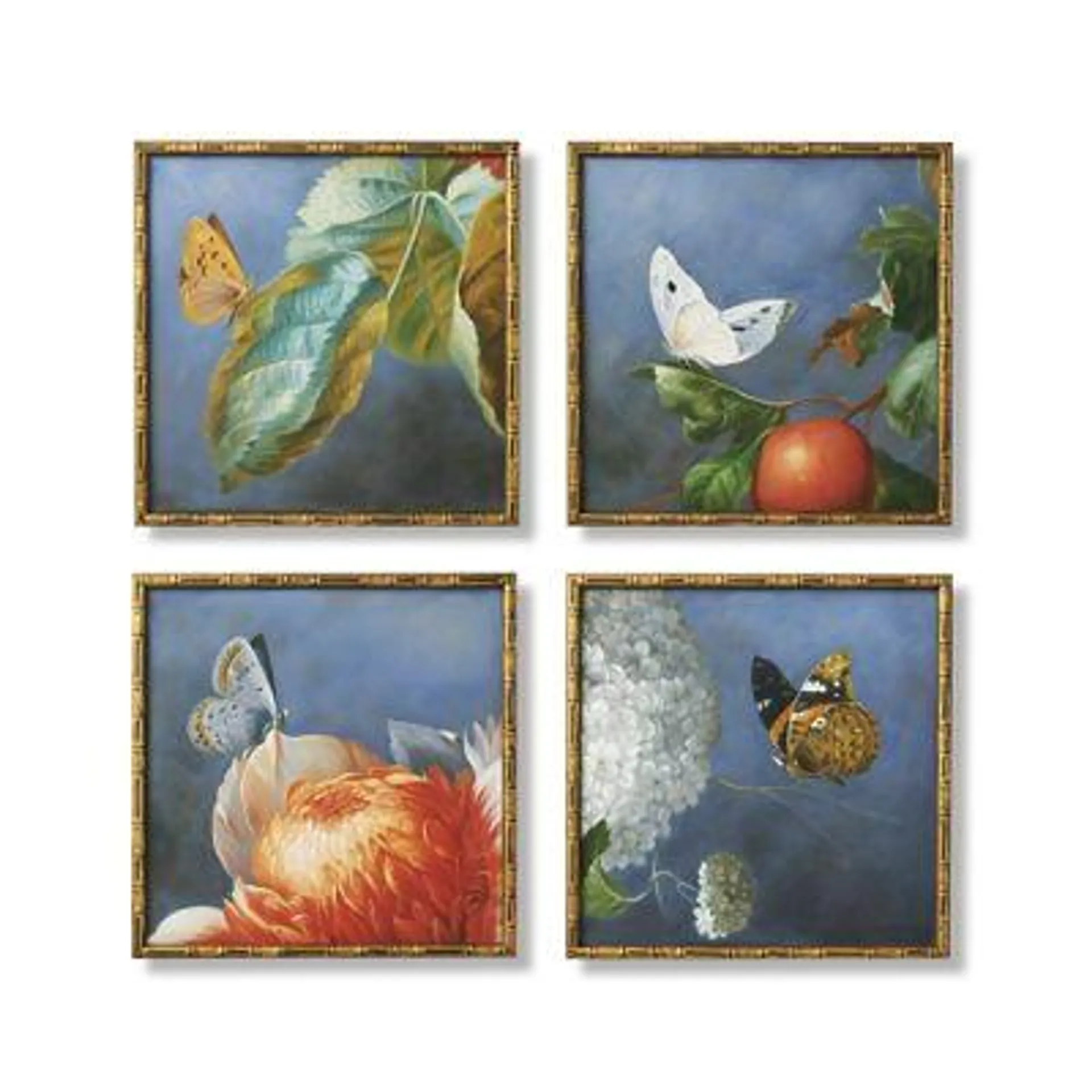 Olana Handpainted Butterfly Wall Art, Set of Four