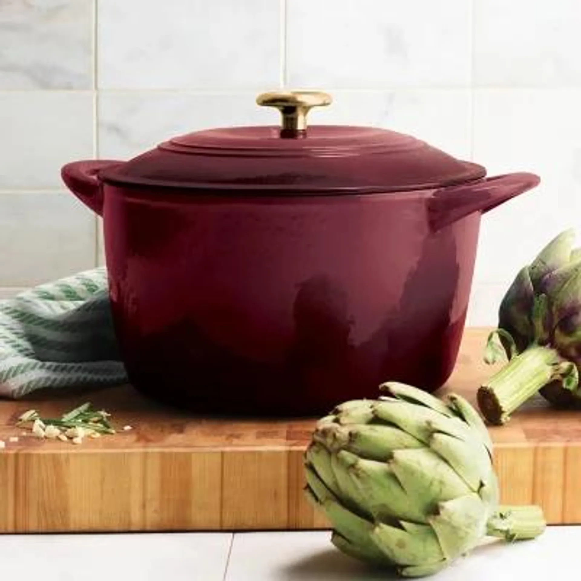 Tramontina Enameled Cast Iron 7-Quart Covered Round Dutch Oven, Choose Color