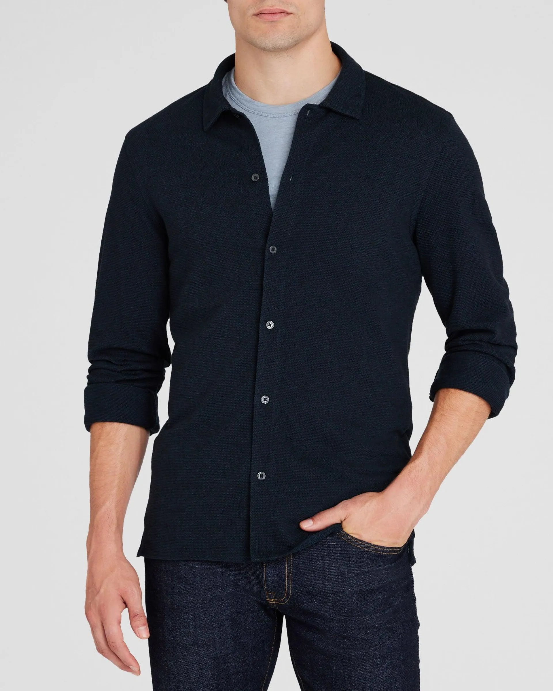 Relaxed Waffle Knit Shirt