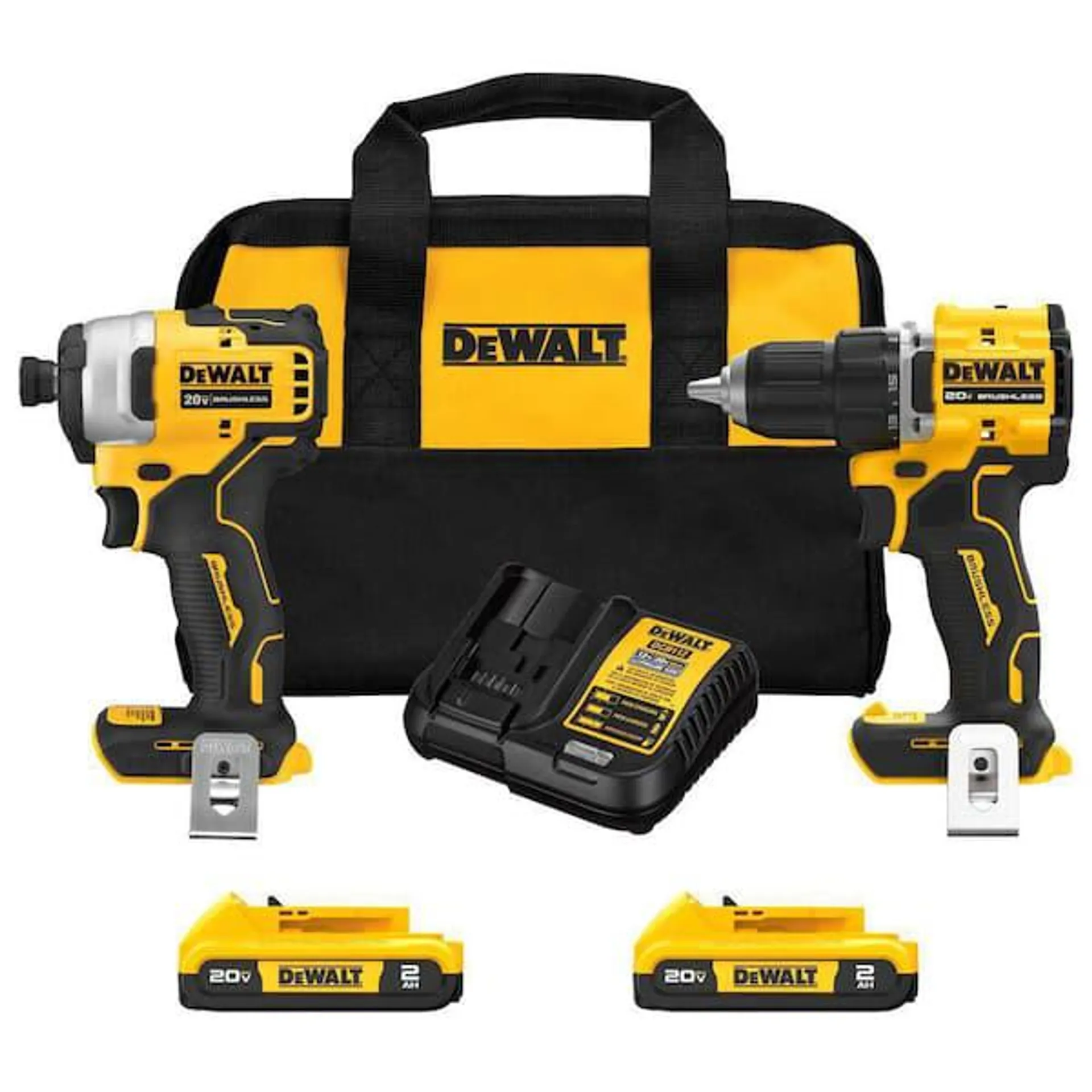ATOMIC 20-Volt MAX Lithium-Ion Cordless Combo Kit (2-Tool) with (2) 2.0Ah Batteries, Charger and Bag