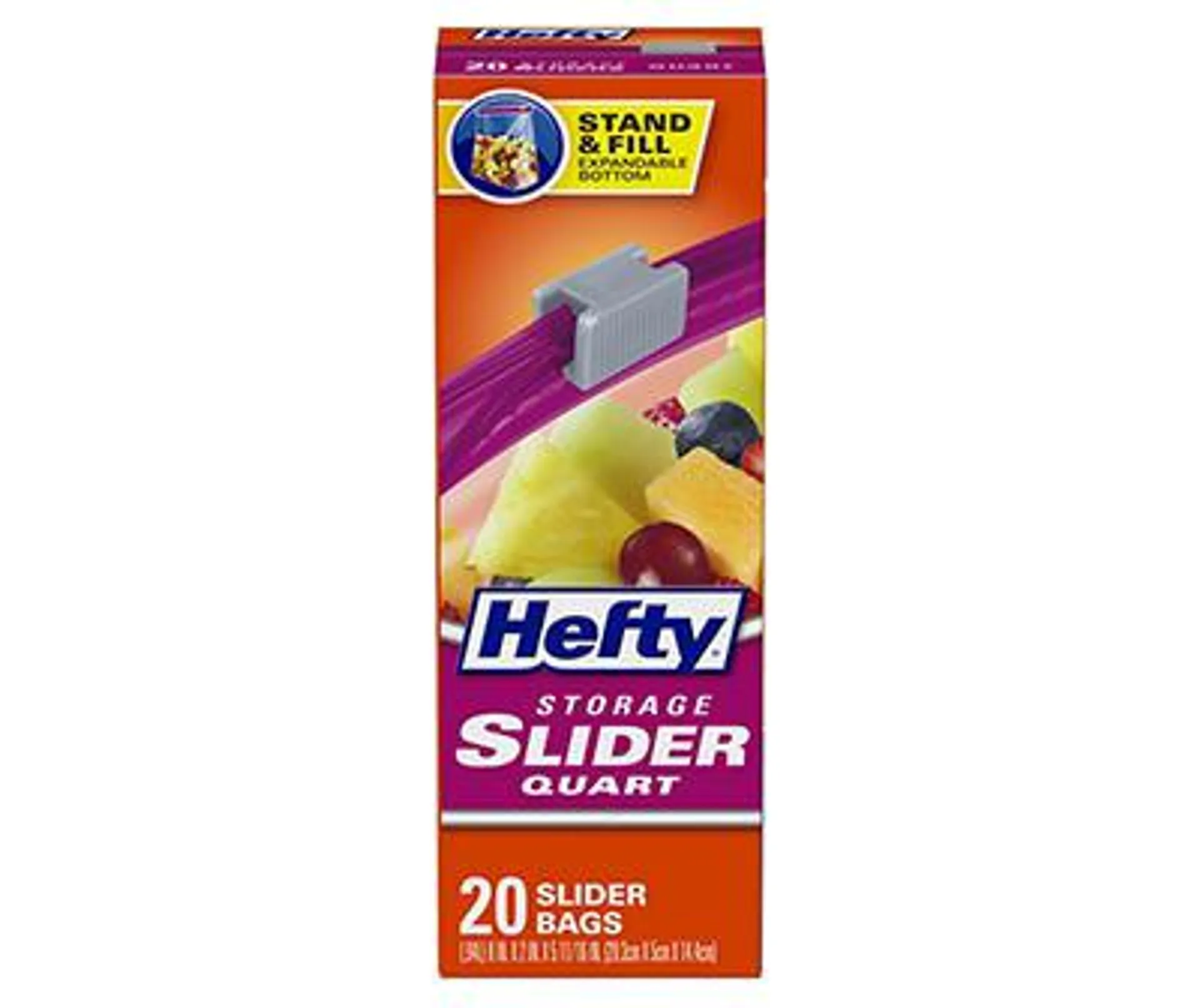 Hefty Storage Quart Slider Bags 20 ea