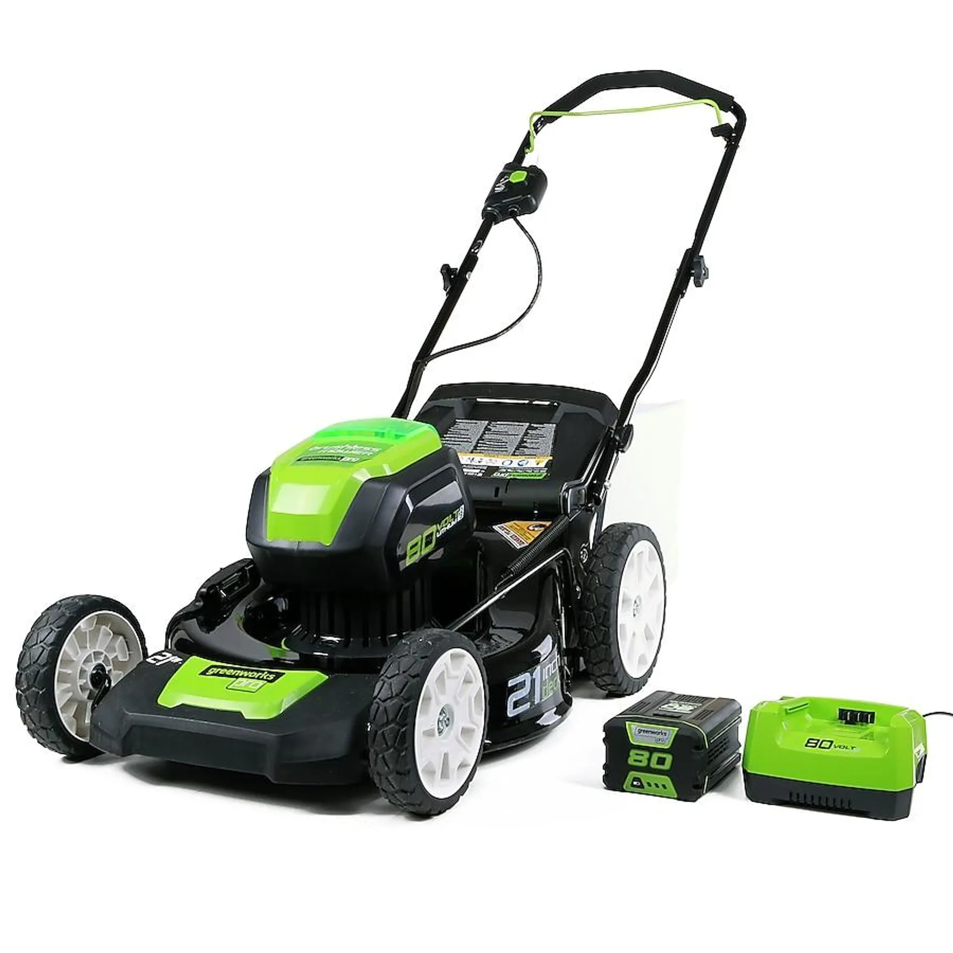 Greenworks 80-volt Max 21-in Cordless Push Lawn Mower 4 Ah (1-Battery and Charger Included)