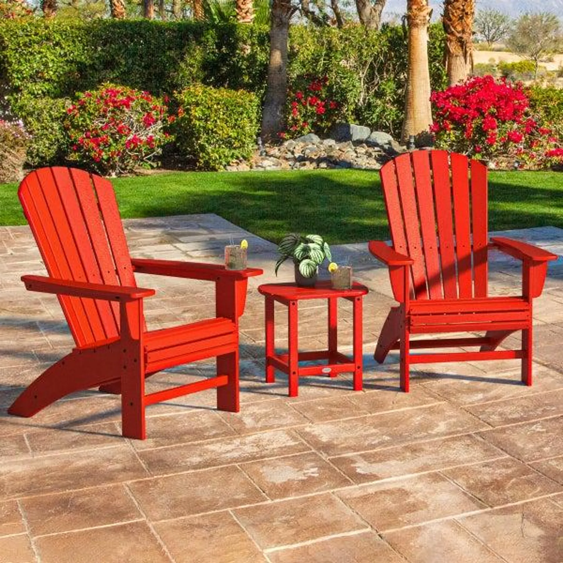 POLYWOOD Portside 3-piece Shellback Adirondack Set