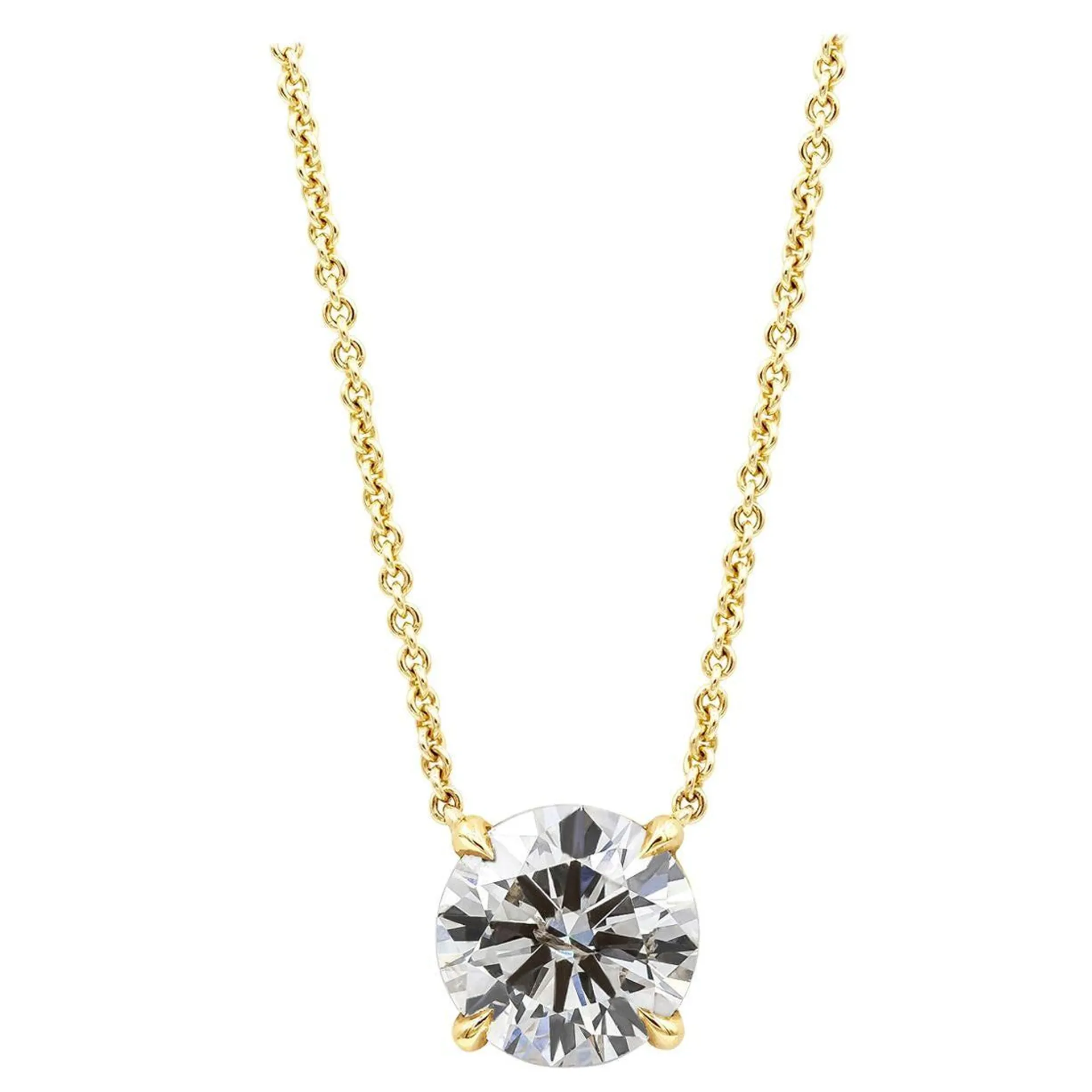 Roman Malakov 2.01 Carats Round Brilliant Diamond Solitaire Pendant Necklace