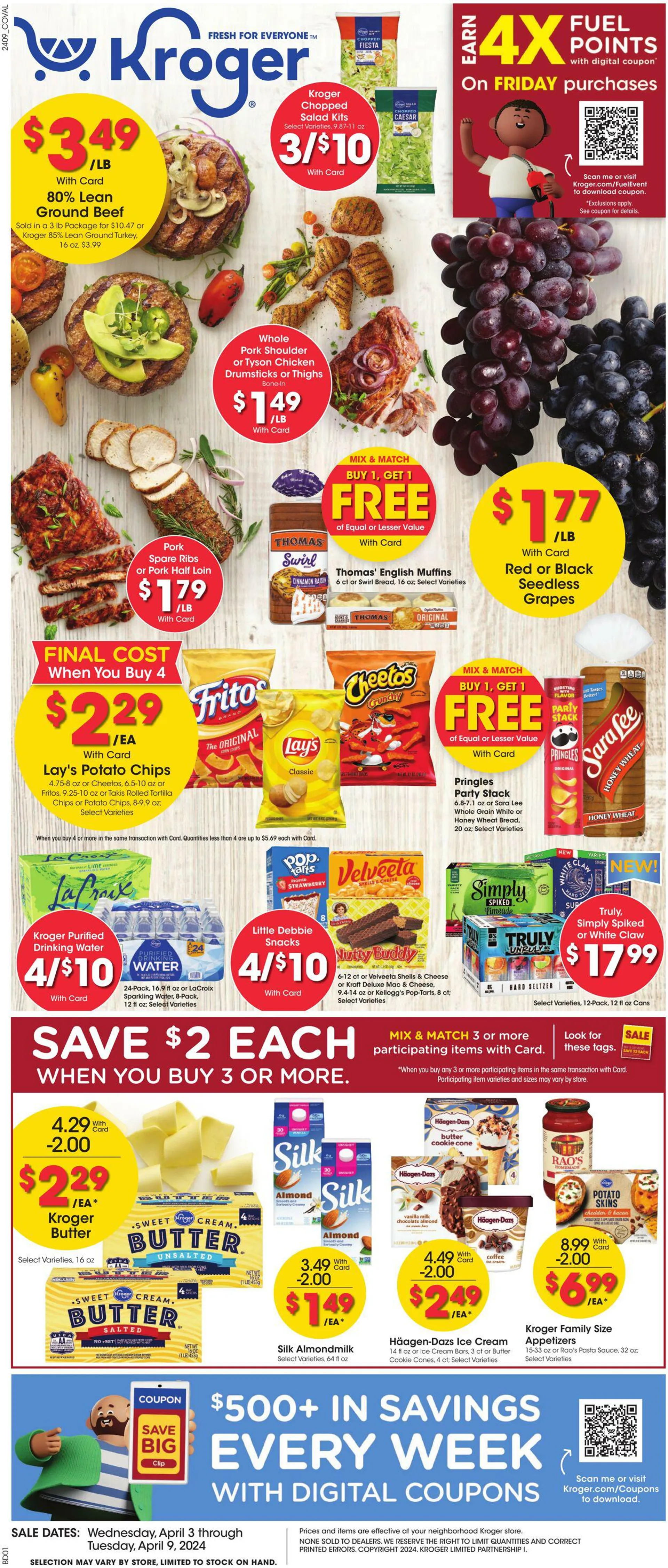 Weekly ad Kroger Current weekly ad from April 3 to April 9 2024 - Page 1