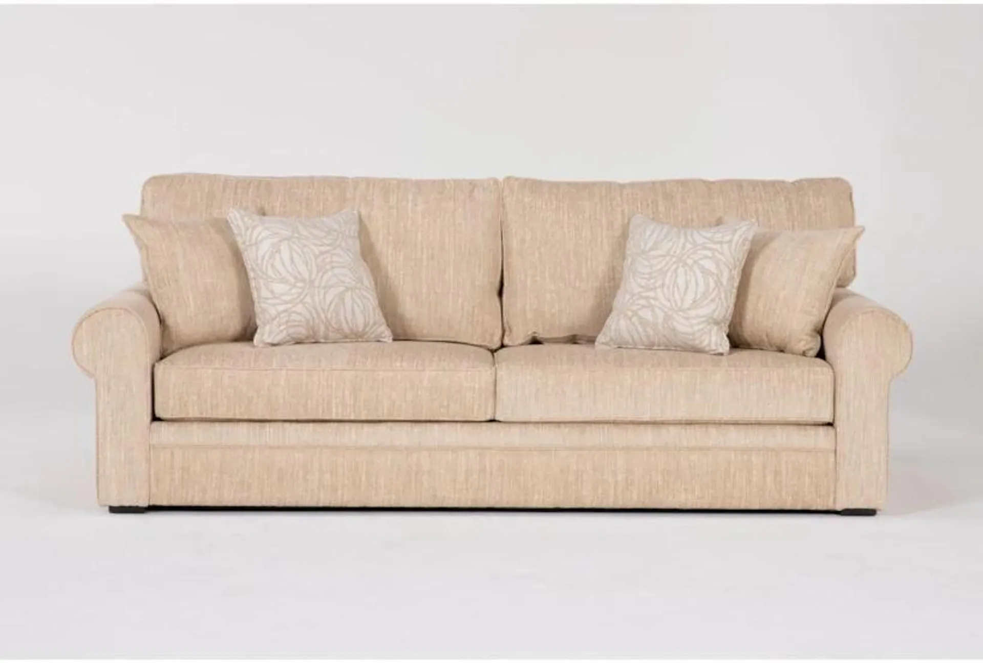 Carina Wicker Beige Fabric 99" Sofa