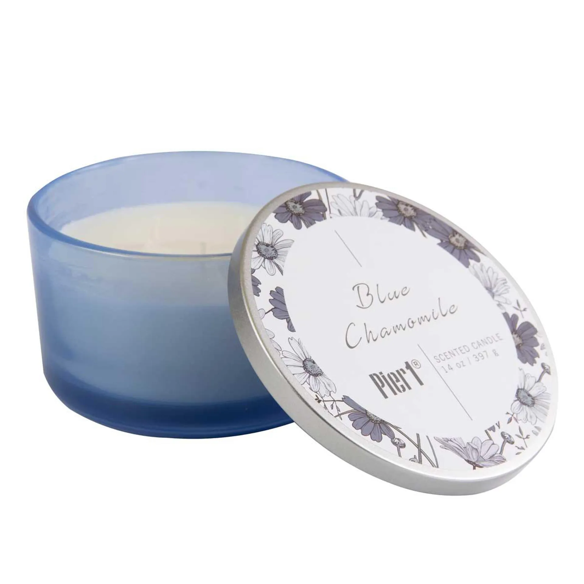 Pier 1 Blue Chamomile 14oz Filled 3-Wick Candle