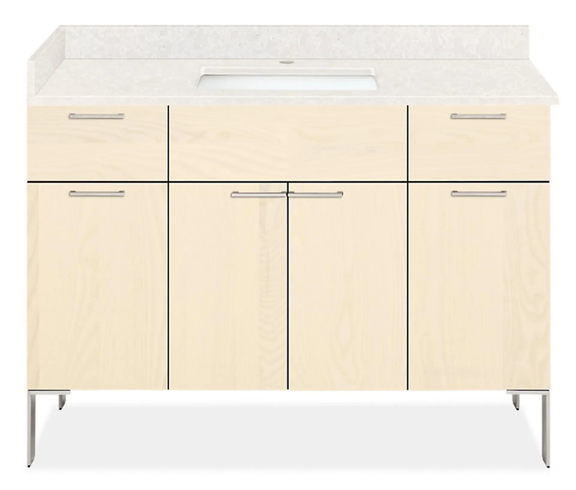 Kenwood 47.25w 21.75d SGL Sink Vanity w/Right Overhang in Sand w/Foggy City Top