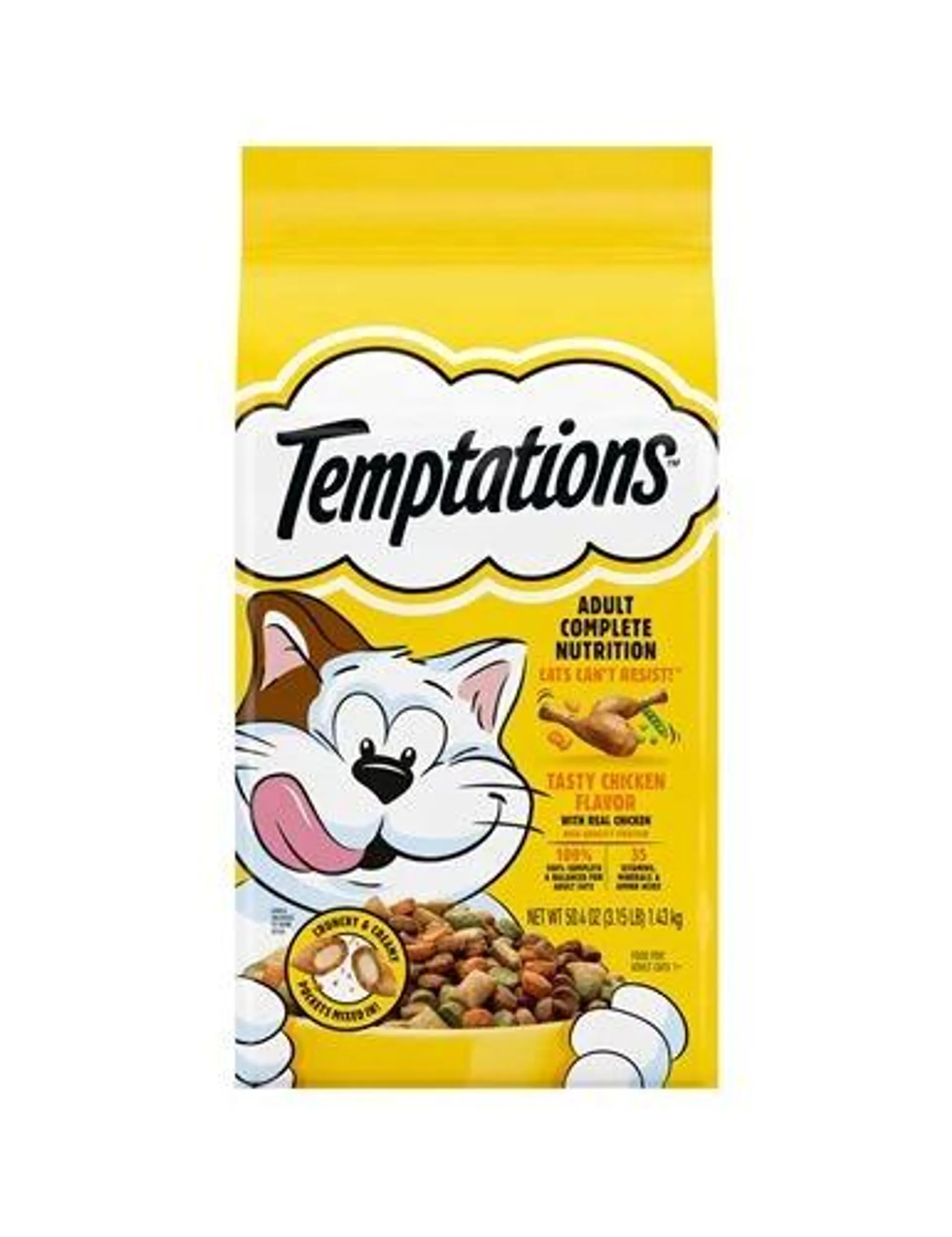 Temptations Tasty Chicken Flavor Adult Dry Cat Food, 3.15 Pounds