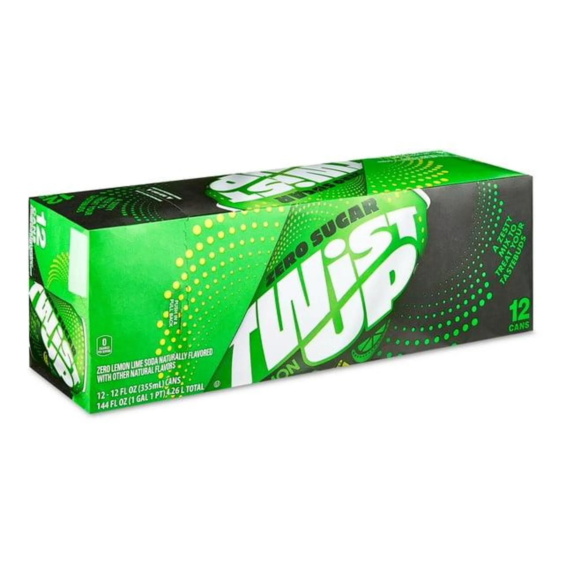 Great Value Twist Up Zero Sugar Lemon Lime Soda Pop, 12 fl oz, 12 Pack Cans