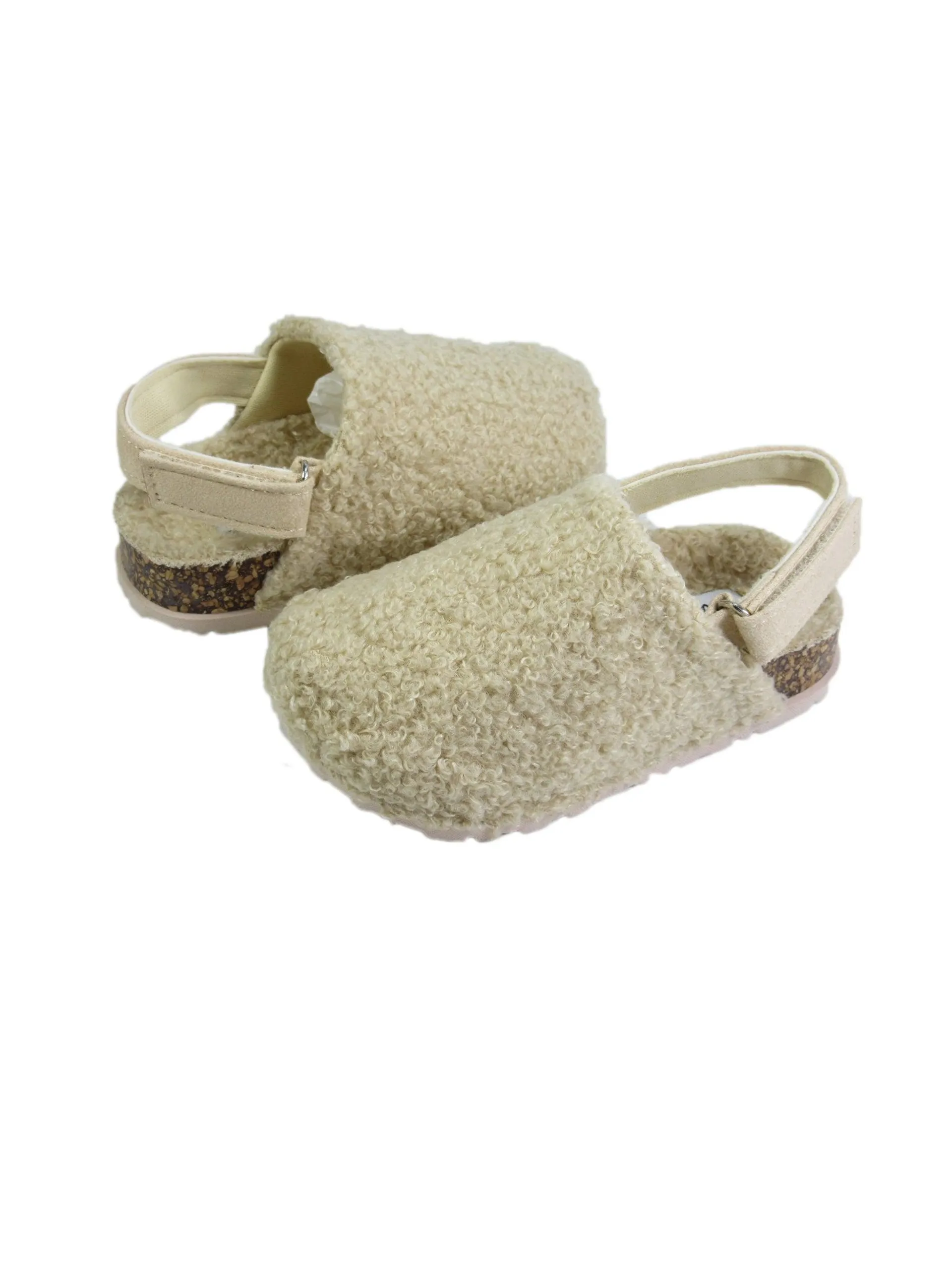 Stepping Stones First Steps Faux Sherpa Cork Clog in Cream