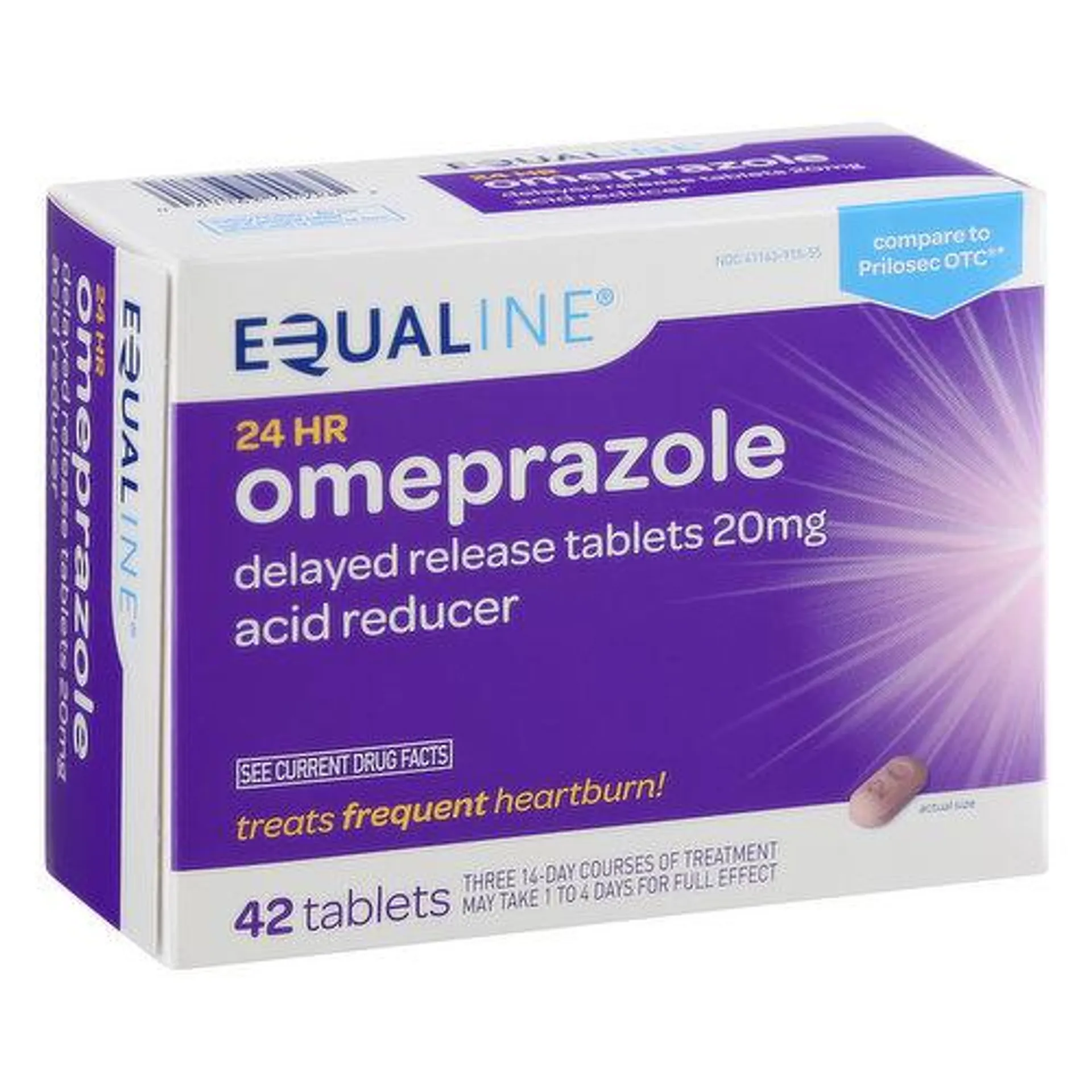 EQUALINE Omeprazole, 20 mg, 42 Delayed Release Tablets, 1 Each