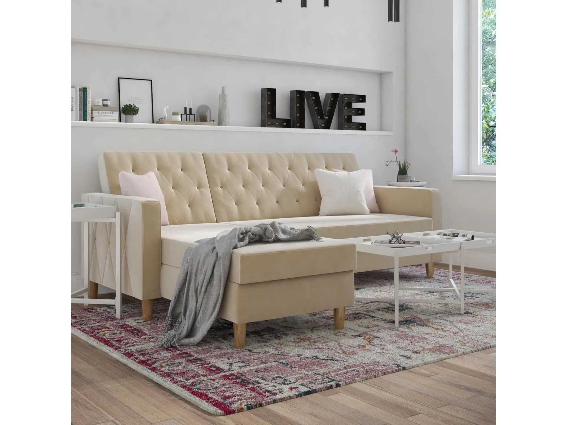 CosmoLiving by Cosmopolitan Liberty Sectional Storage Futon