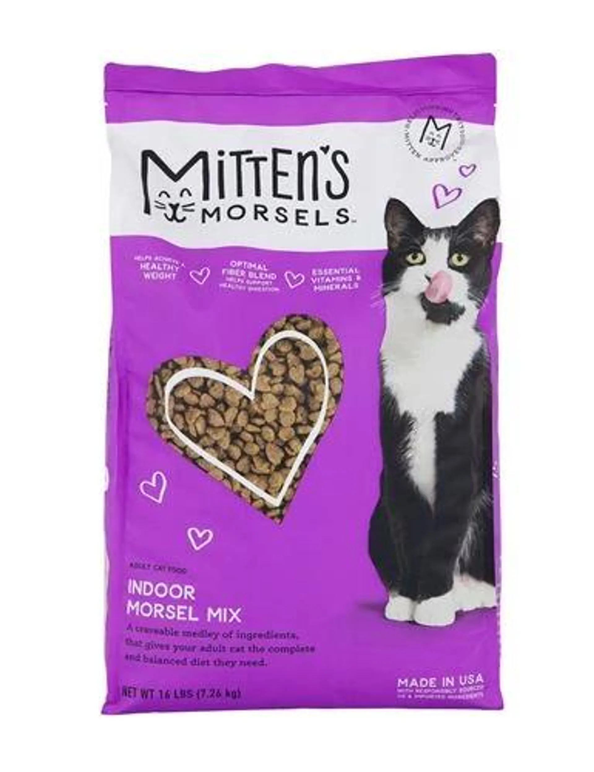 Mitten's Morsels Indoor Morsel Mix Dry Cat Food, 16 pounds