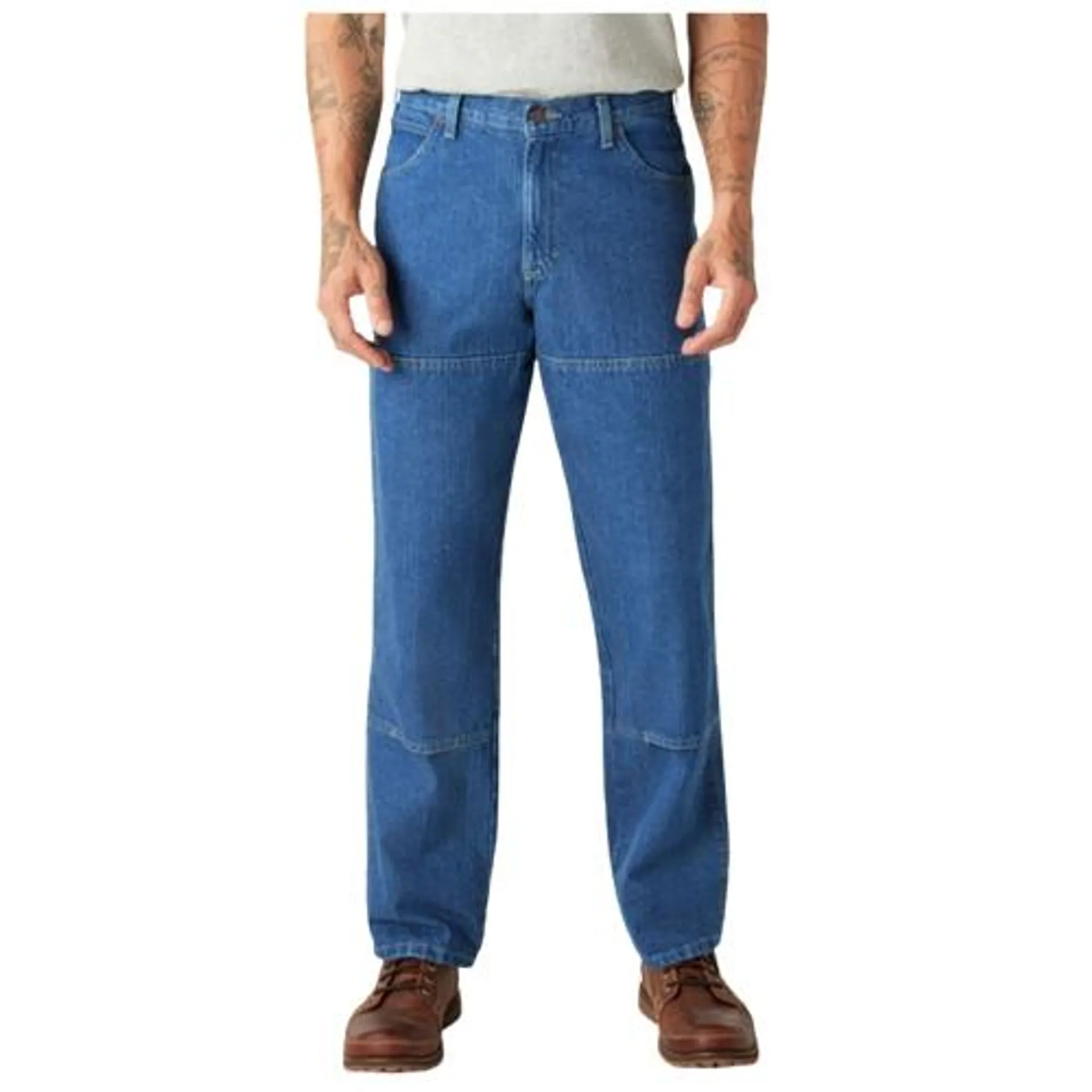 Dickies Relaxed Fit Workhorse Double Knee Stonewashed Denim Jeans