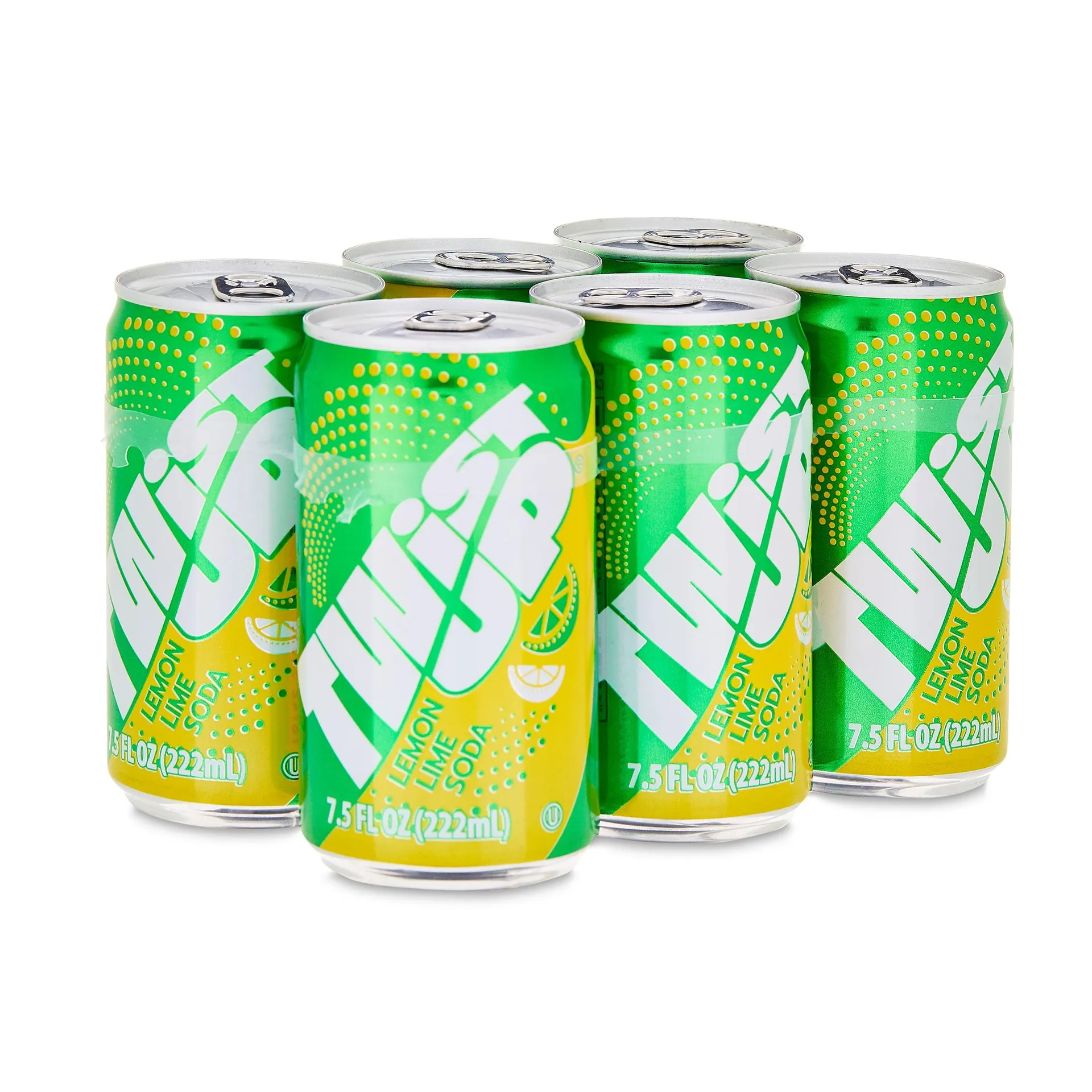 Great Value Twist up Lemon Line Soda, 7.5 fl oz, 6 Pack Cans