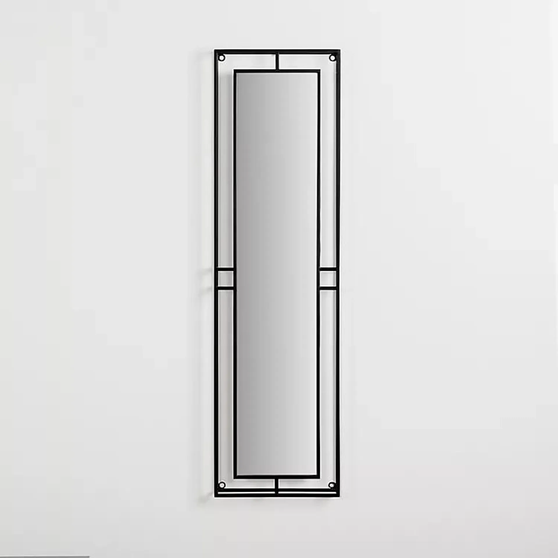 Black Metal Double Line Wall Mirror