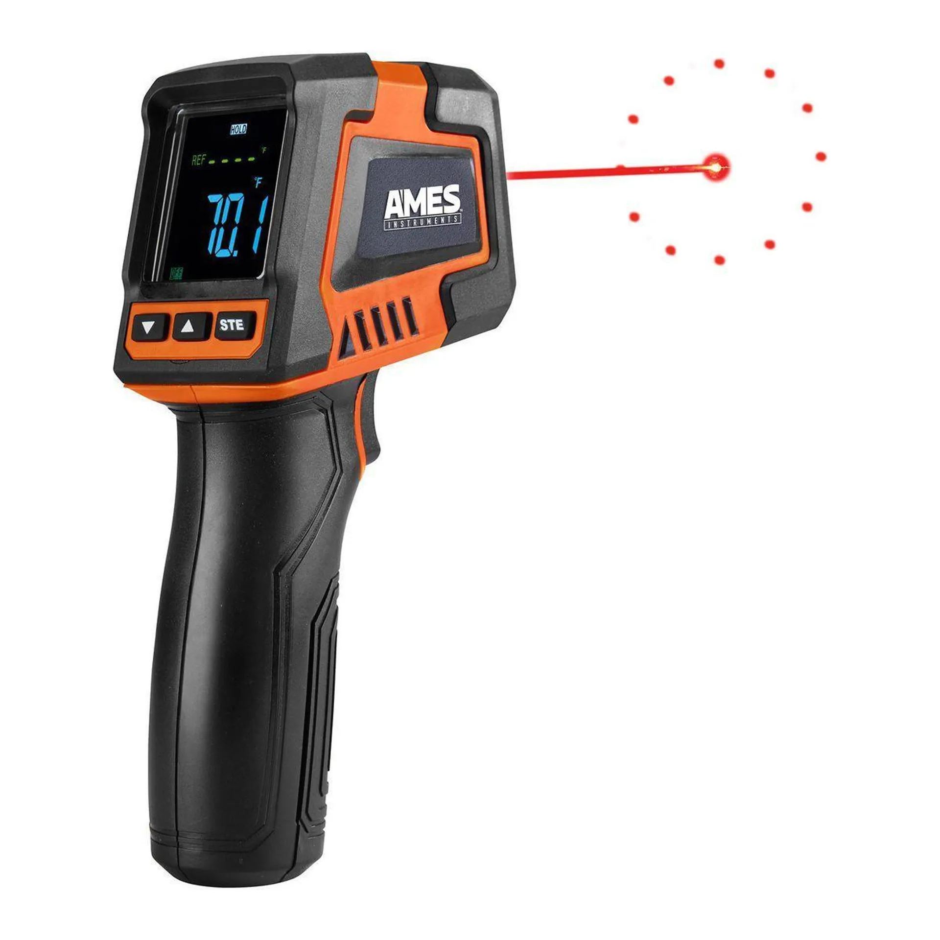 20:1 Infrared Laser Thermometer with Color Alarms