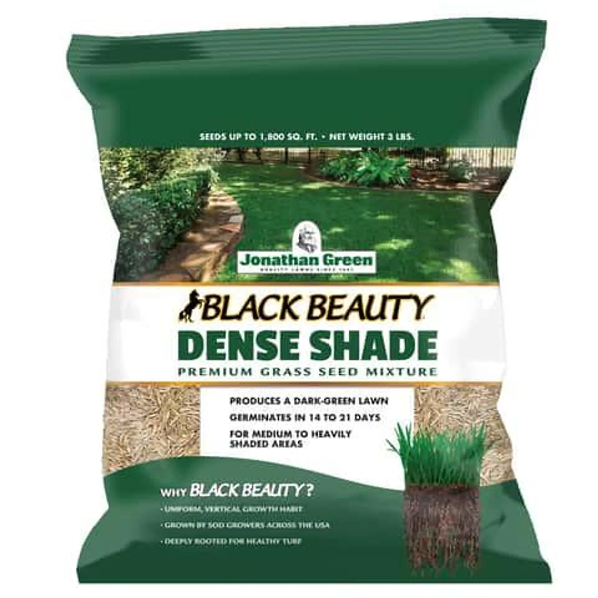 Jonathan Green Black Beauty Dense Shade Mixed Full Shade Grass Seed 3 lb