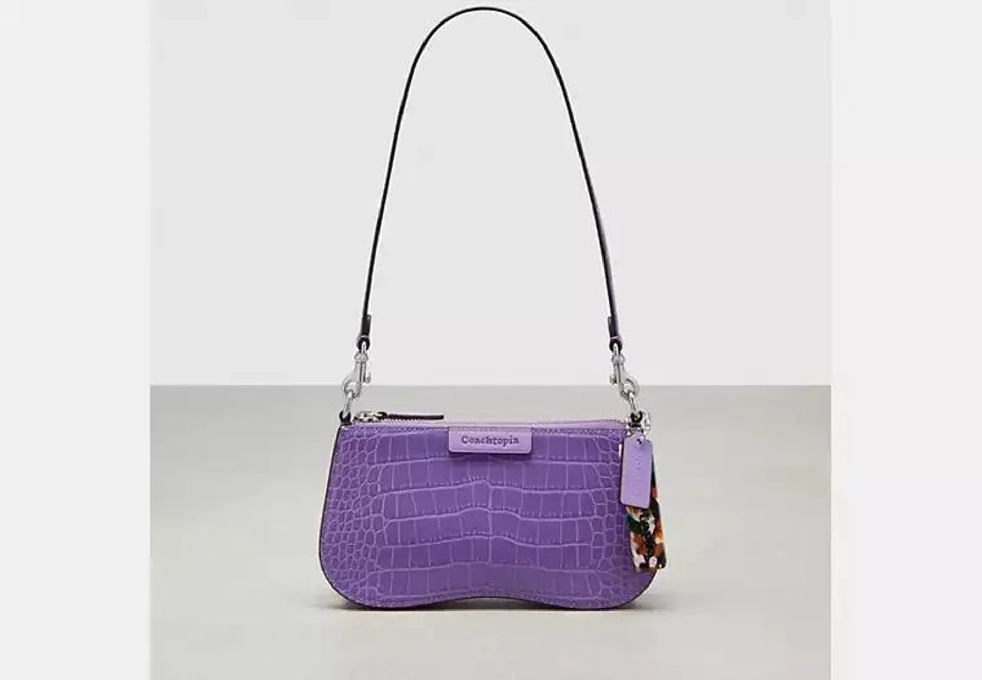 Wavy Baguette Bag In Croc Embossed Coachtopia Leather