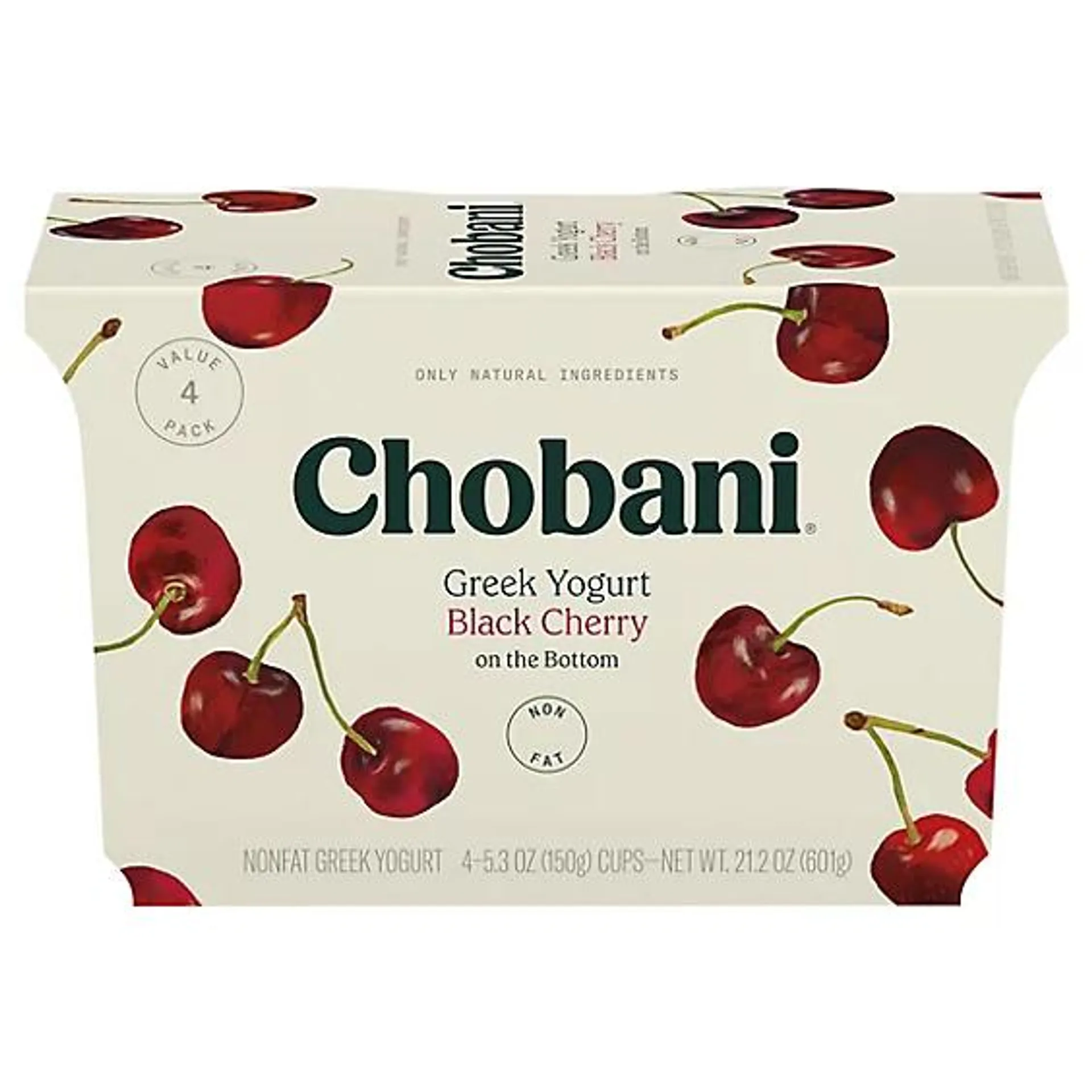 Greek Yogurt, Non-Fat, Black Cherry, Value 4 Pack