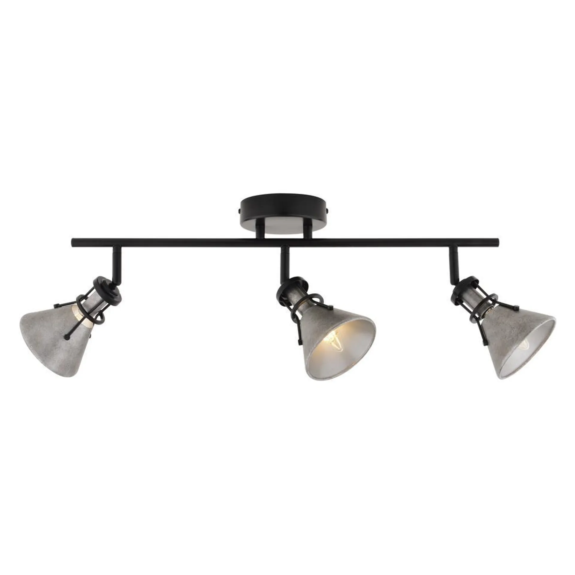 Patriot Lighting® Ashtyn Matte Black & Charcoal Patina 3-Light Track Lighting Set