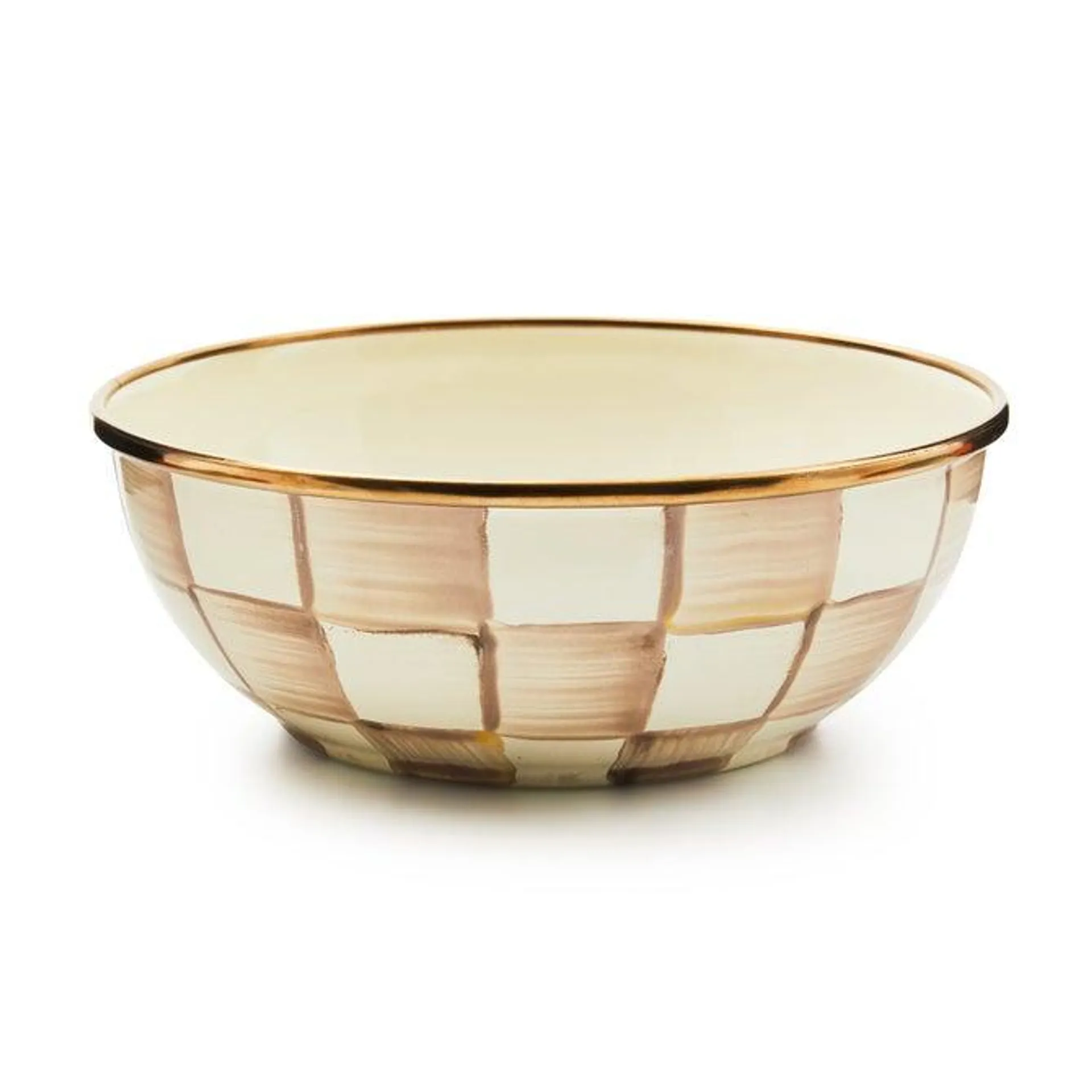 Mocha Check Enamel Everyday Bowl