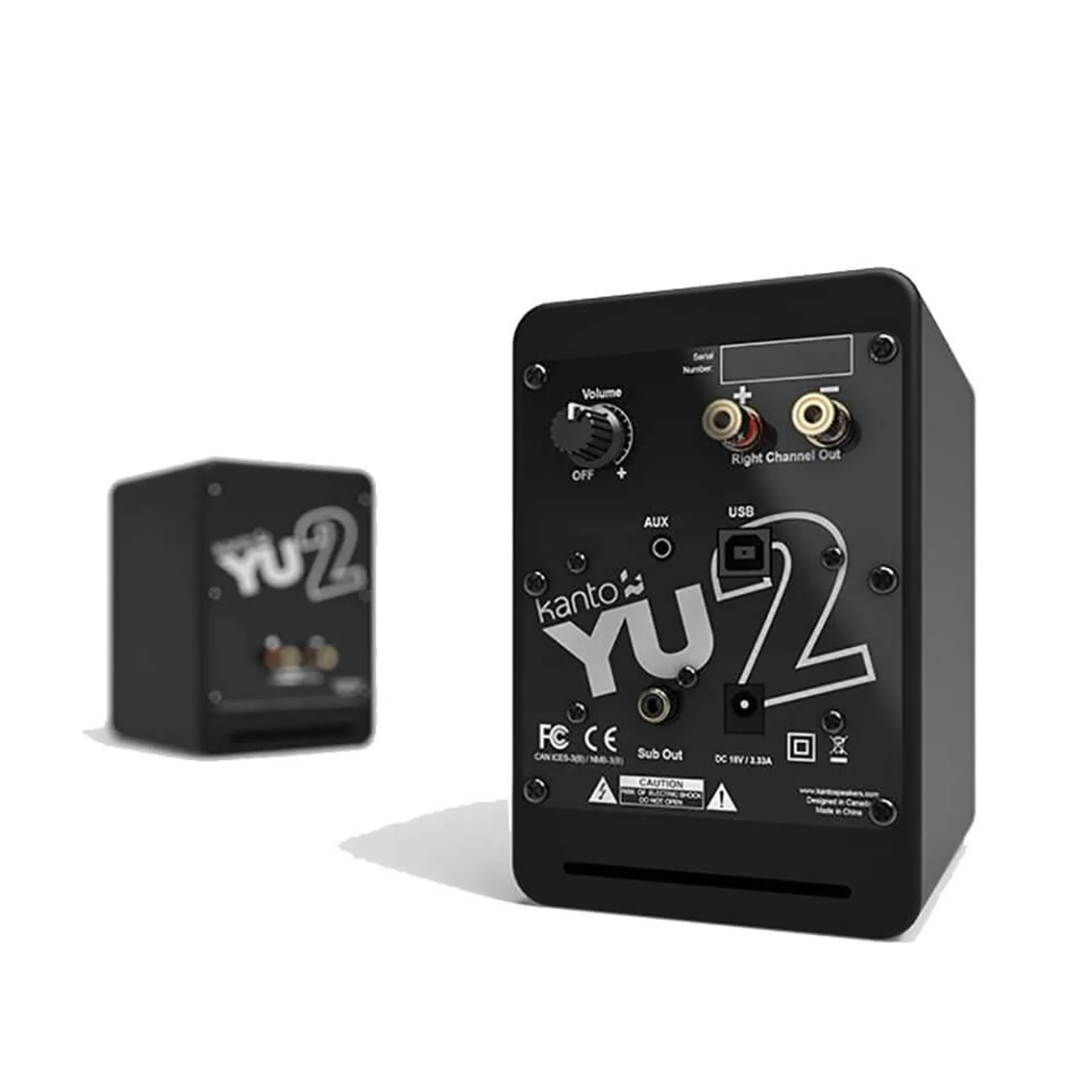 YU2 Matte Black Powered Desktop Speakers