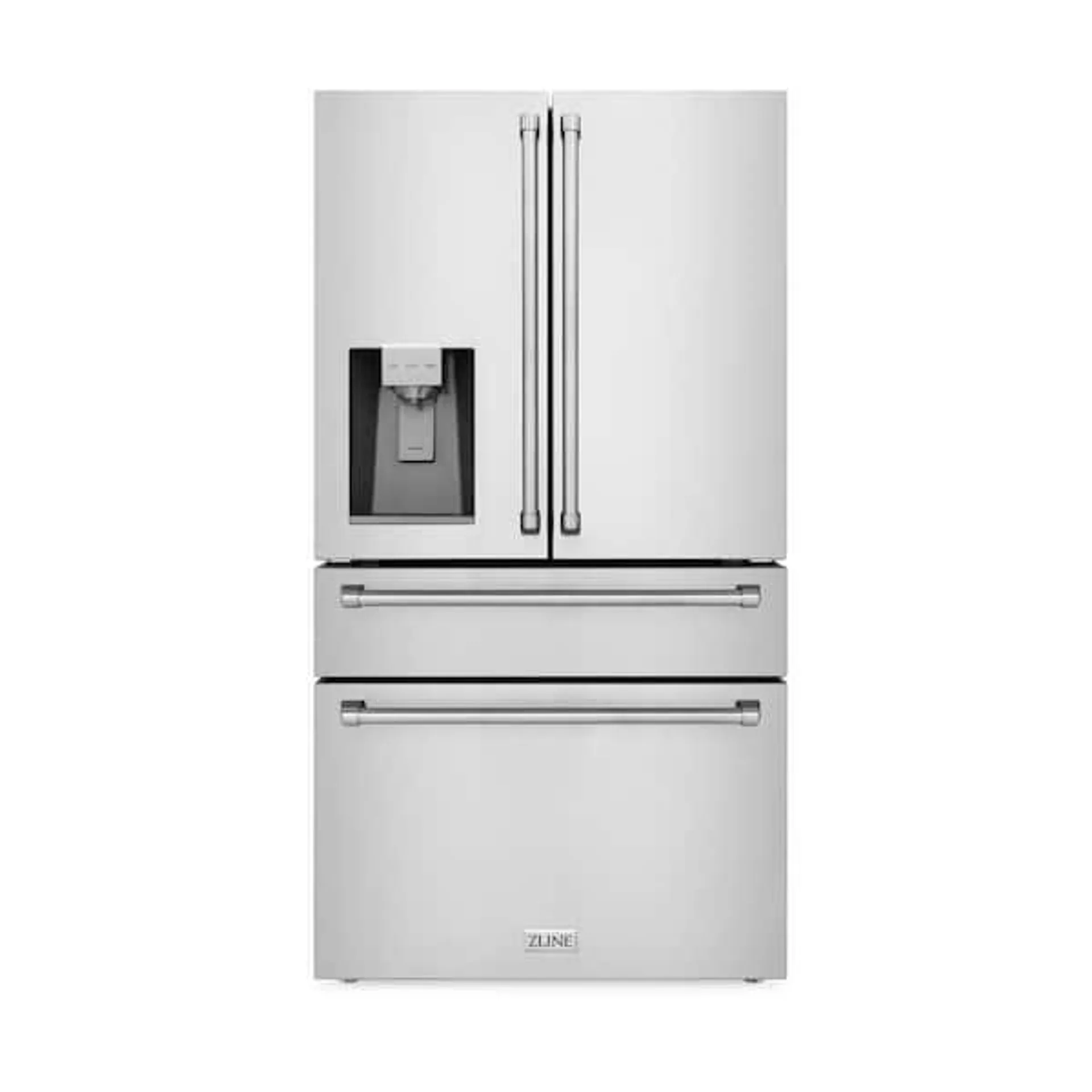 36 in. 4-Door French Door Refrigerator with Ice and Water Dispenser in Fingerprint Resistant Stainless Steel