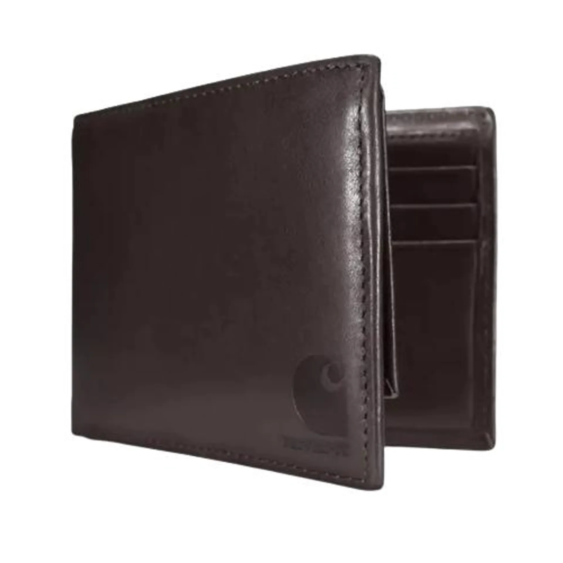 Carhartt Oil Tan Bifold Passcase Wallet, Dark Brown