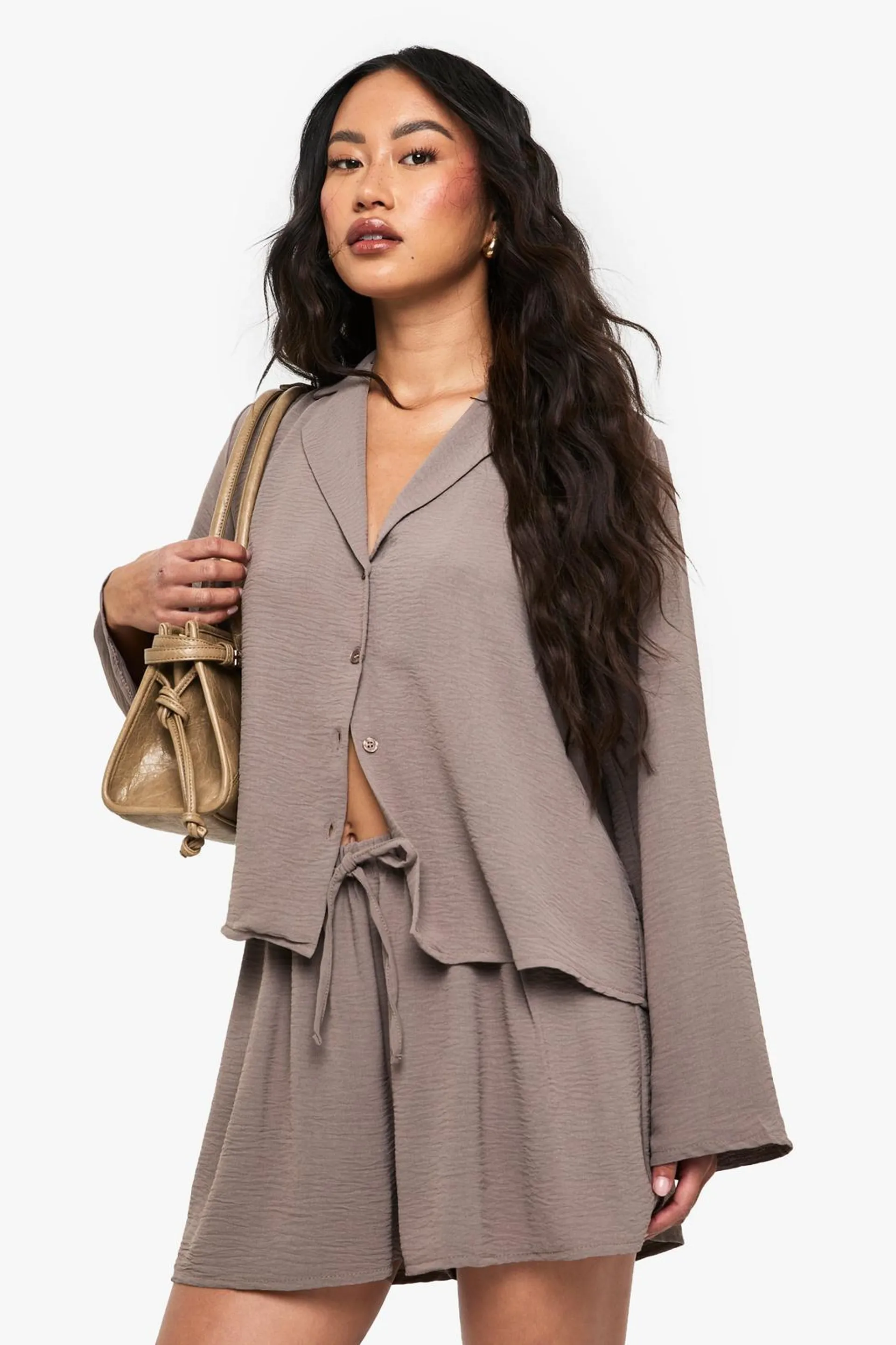 Woven Hammered Shirt & Short Set