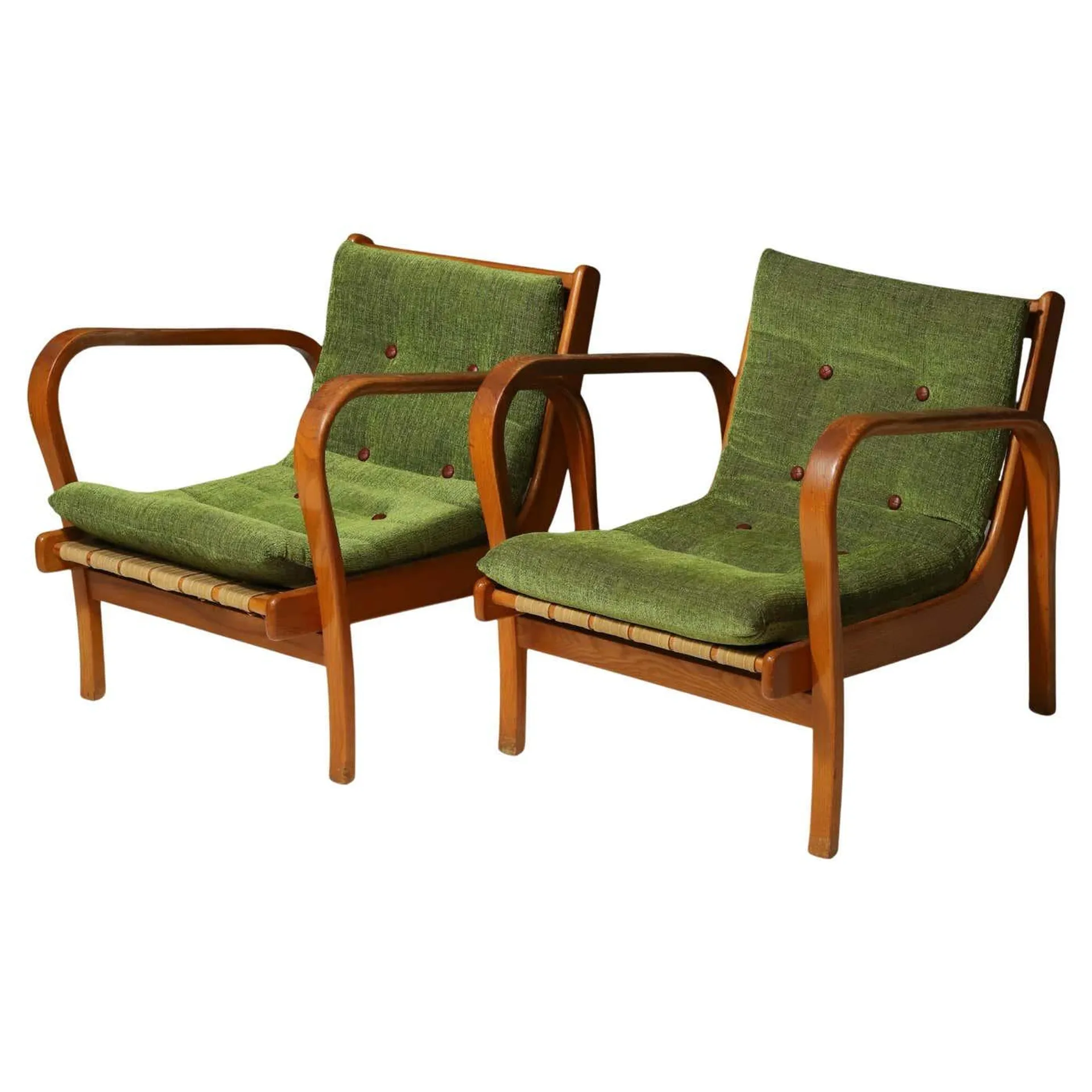 Armchairs by Kropáček and Koželka for Interior Praha, 1940s, Set of 2