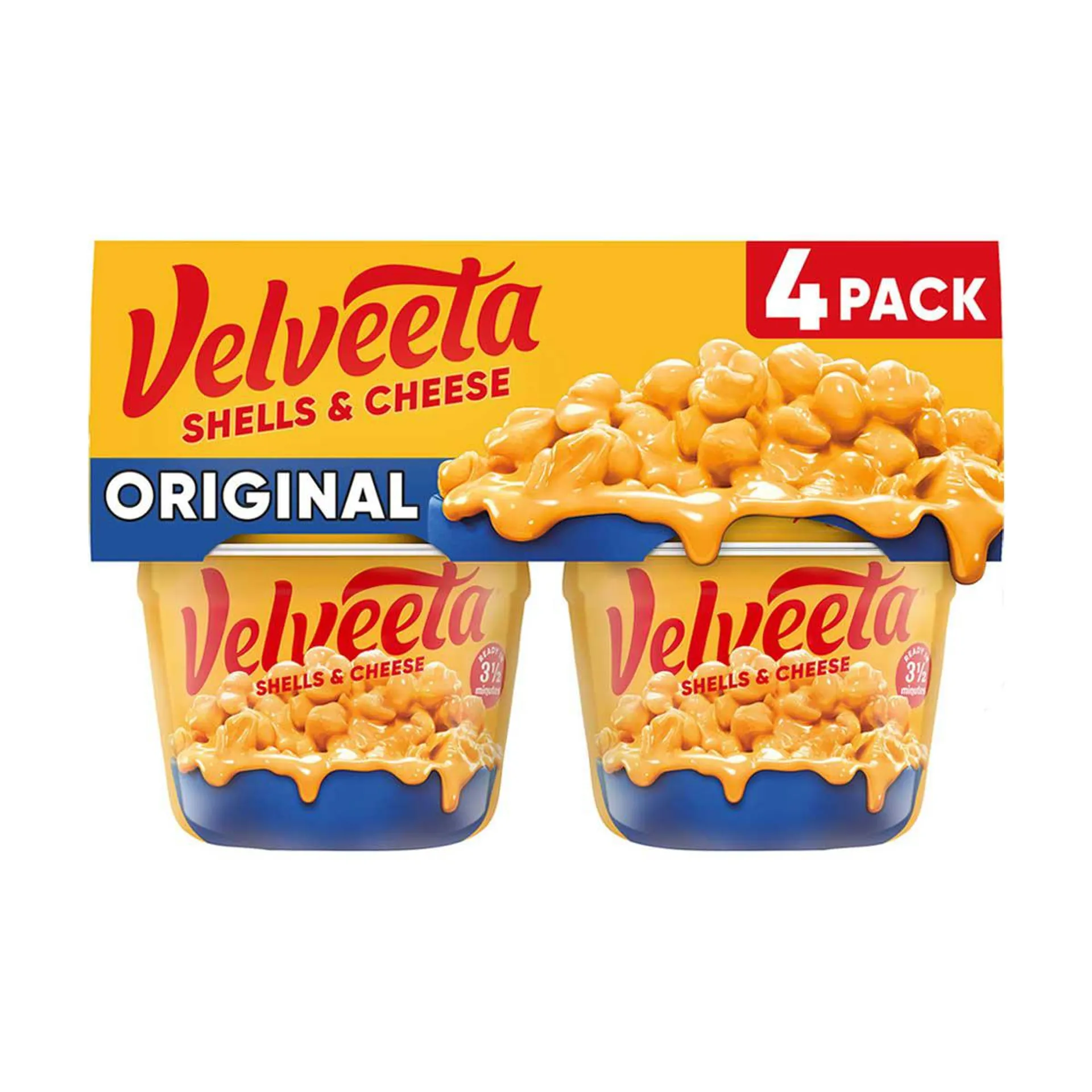 Velveeta Shells & Cheese Original Microwaveable Pasta Cups, 2.39 oz, 4 ct