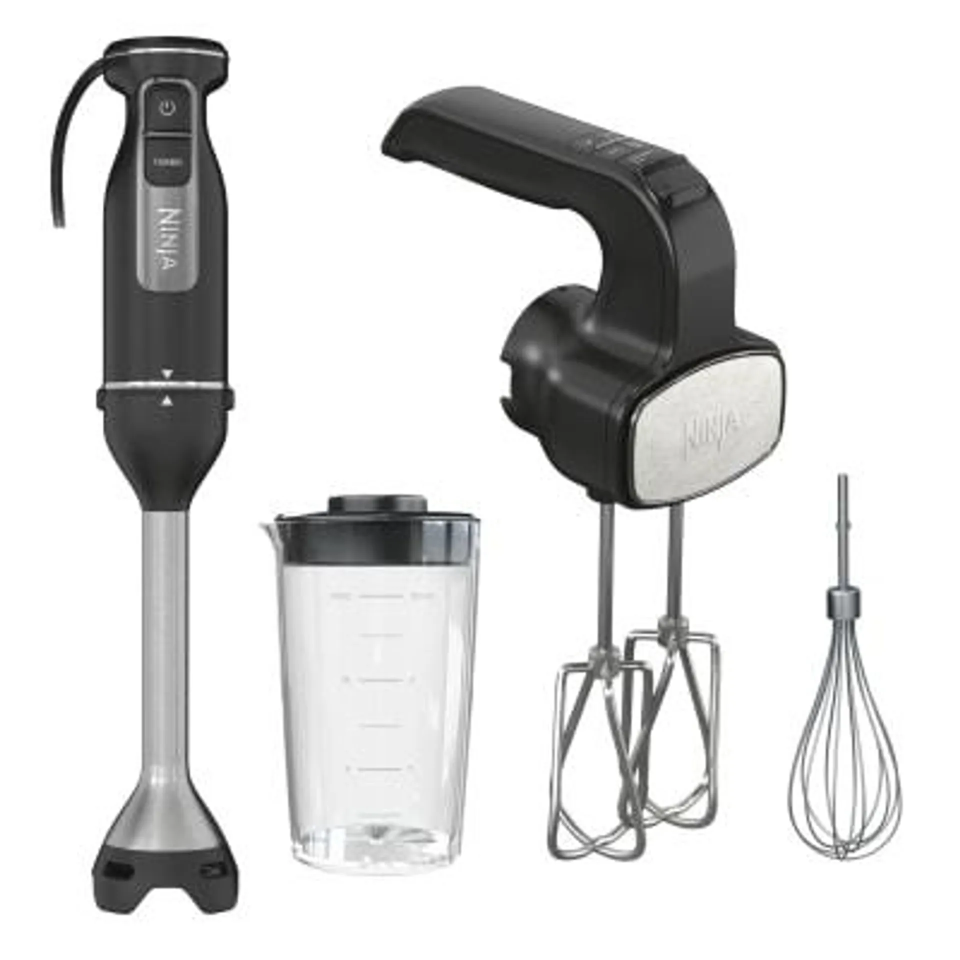 Ninja Foodi Power Mixer System Hand Blender and 5-Speed Hand Mixer Combo