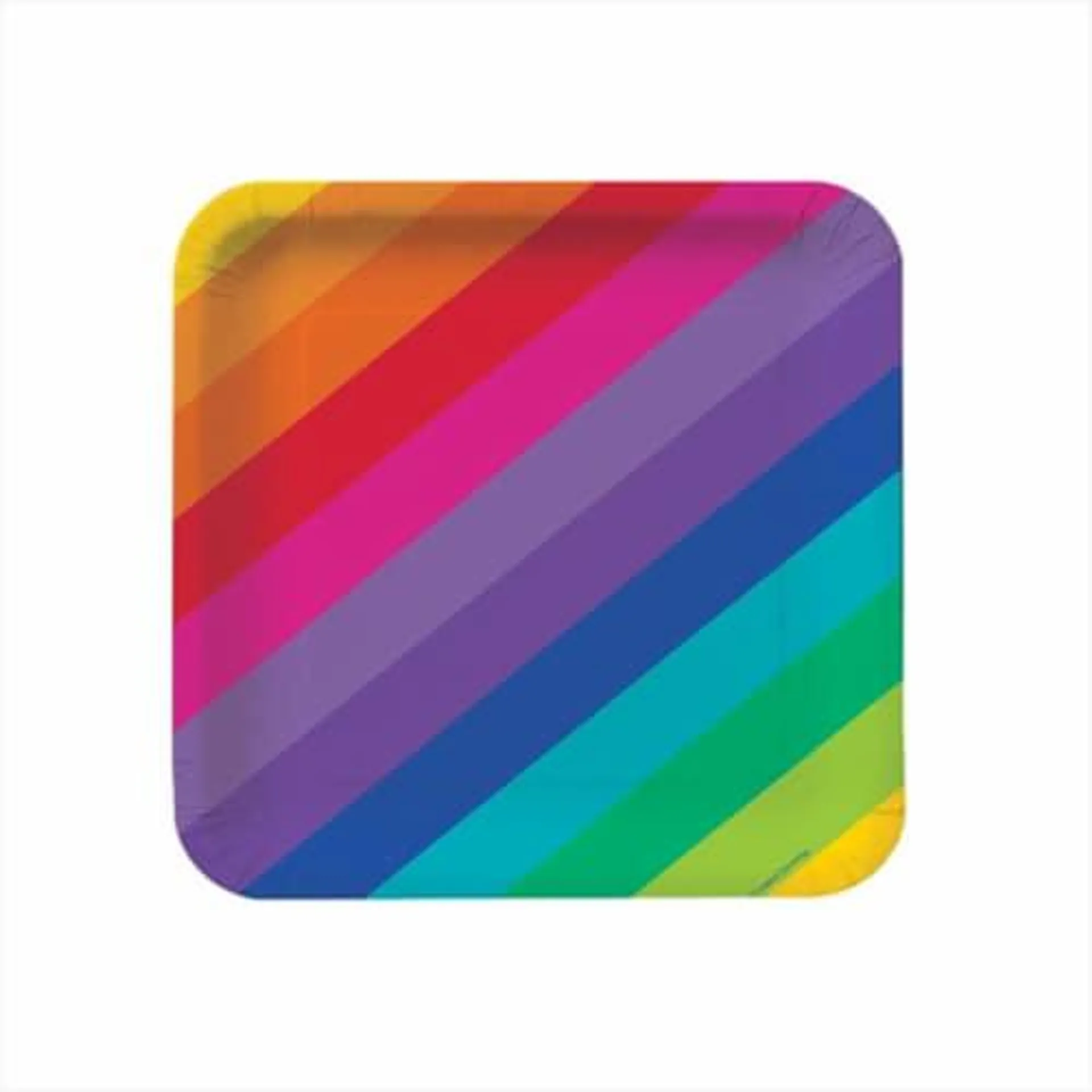 Creative Converting 415972 Rainbow - 7 In. Lunch Plates, Square - Case of 96