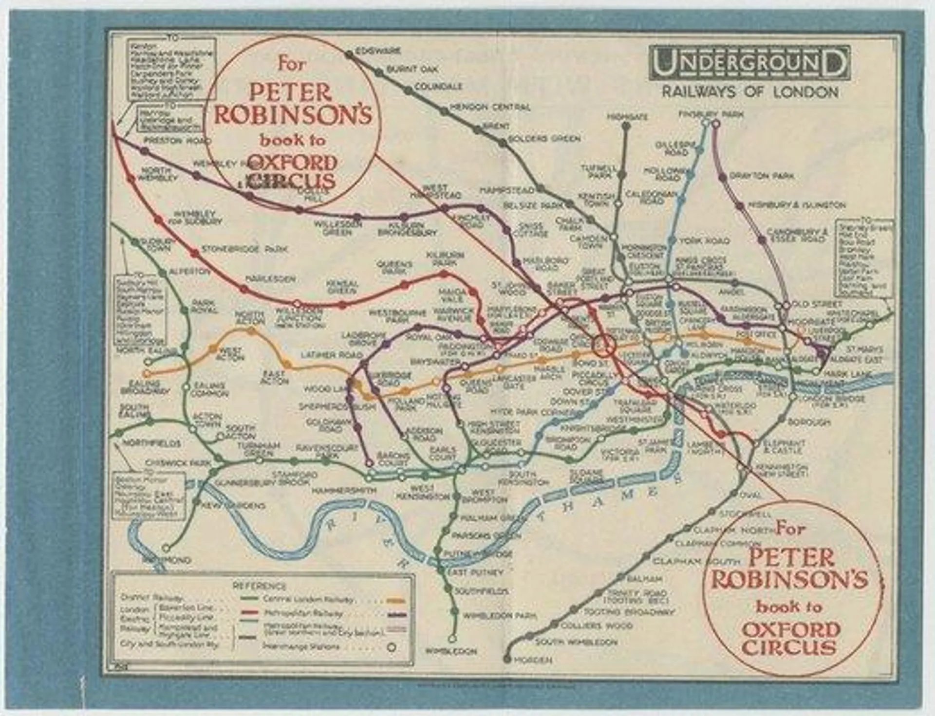 Pre-Beck Map of the London Underground, 1928