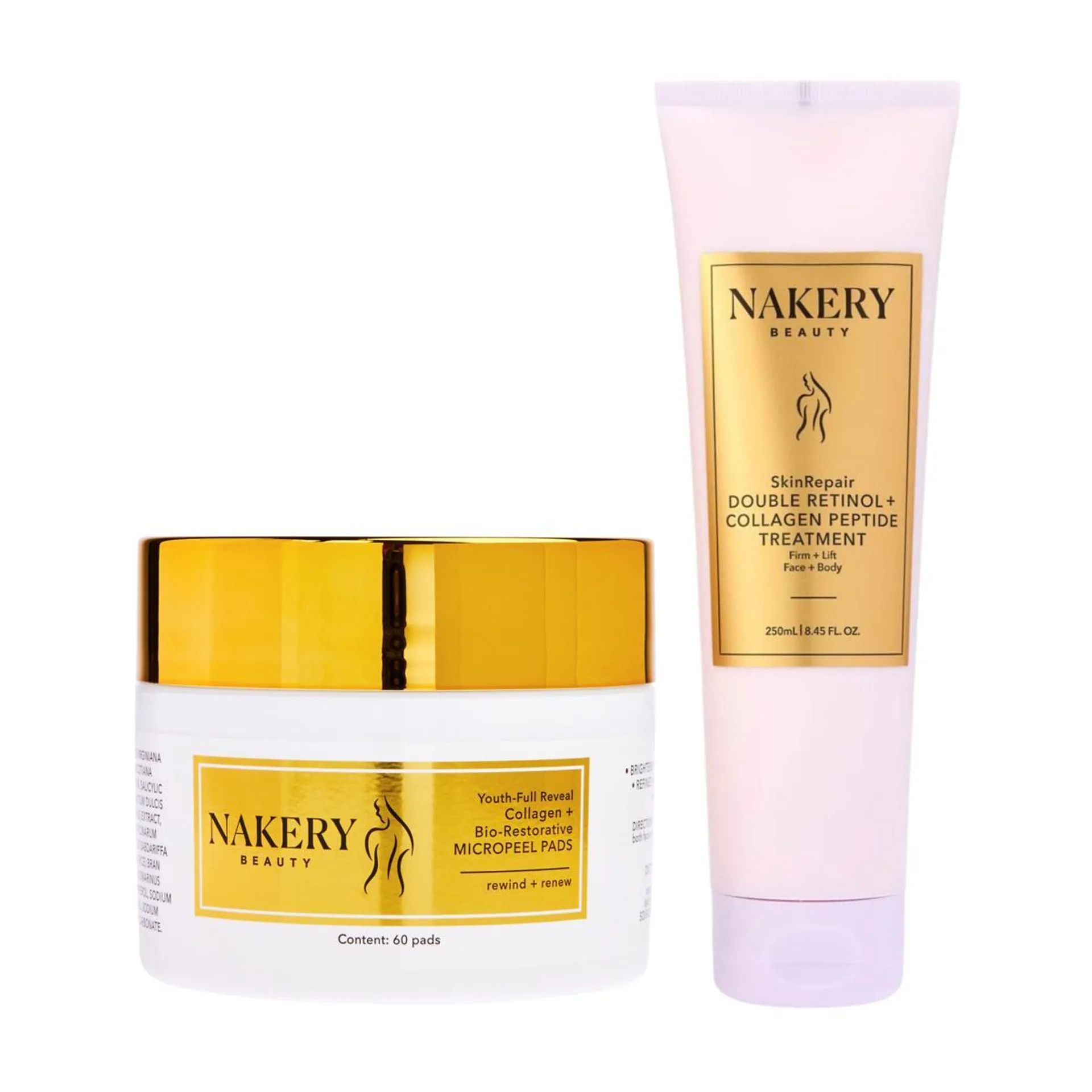 Nakery Beauty 2-piece Retinol & Collagen Serum & Pads Set