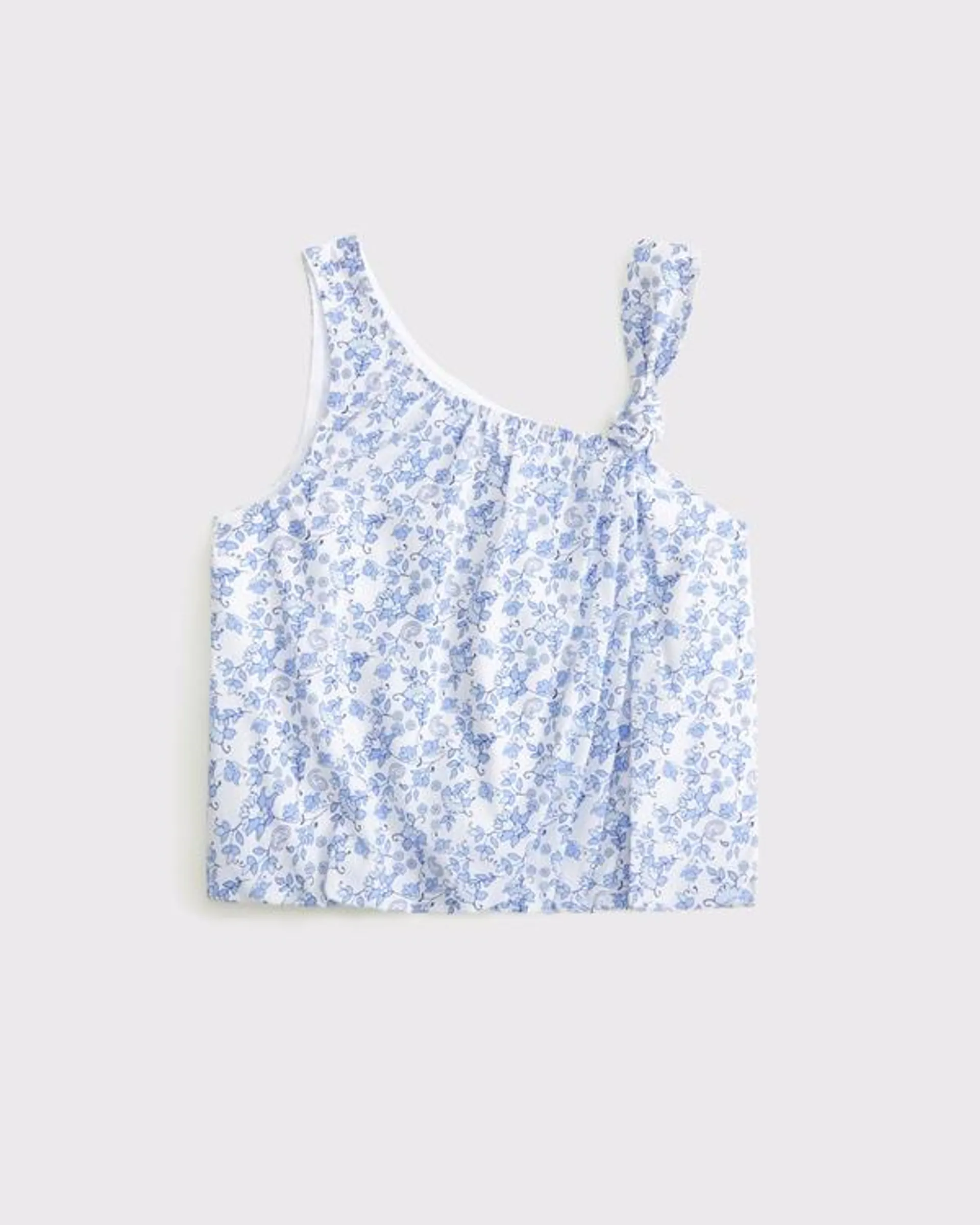poplin asymmetrical set top