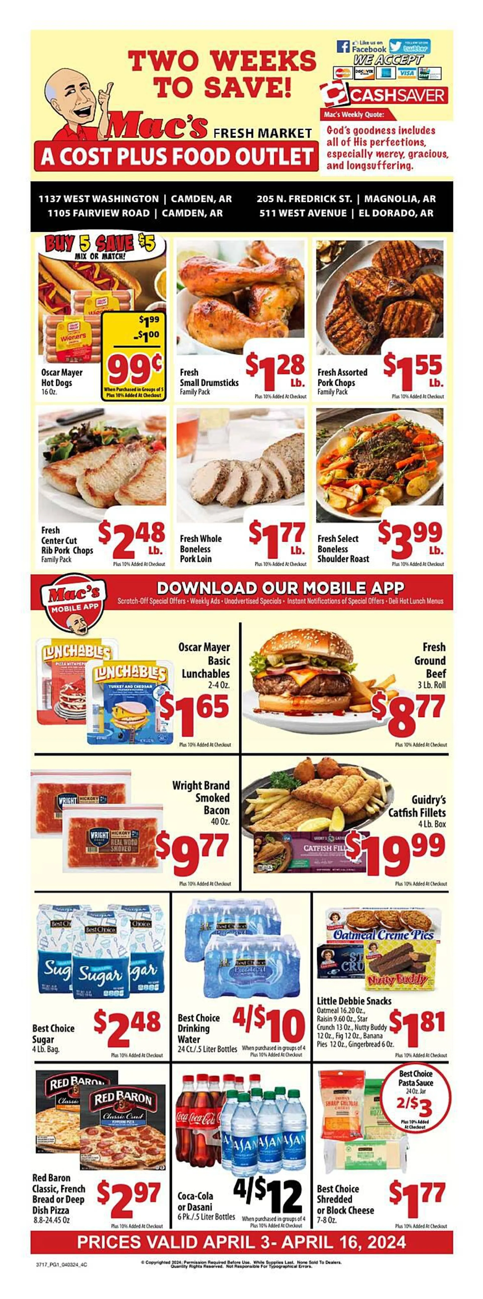 Weekly ad Mac's Market Weekly Ad from April 3 to April 16 2024 - Page 1