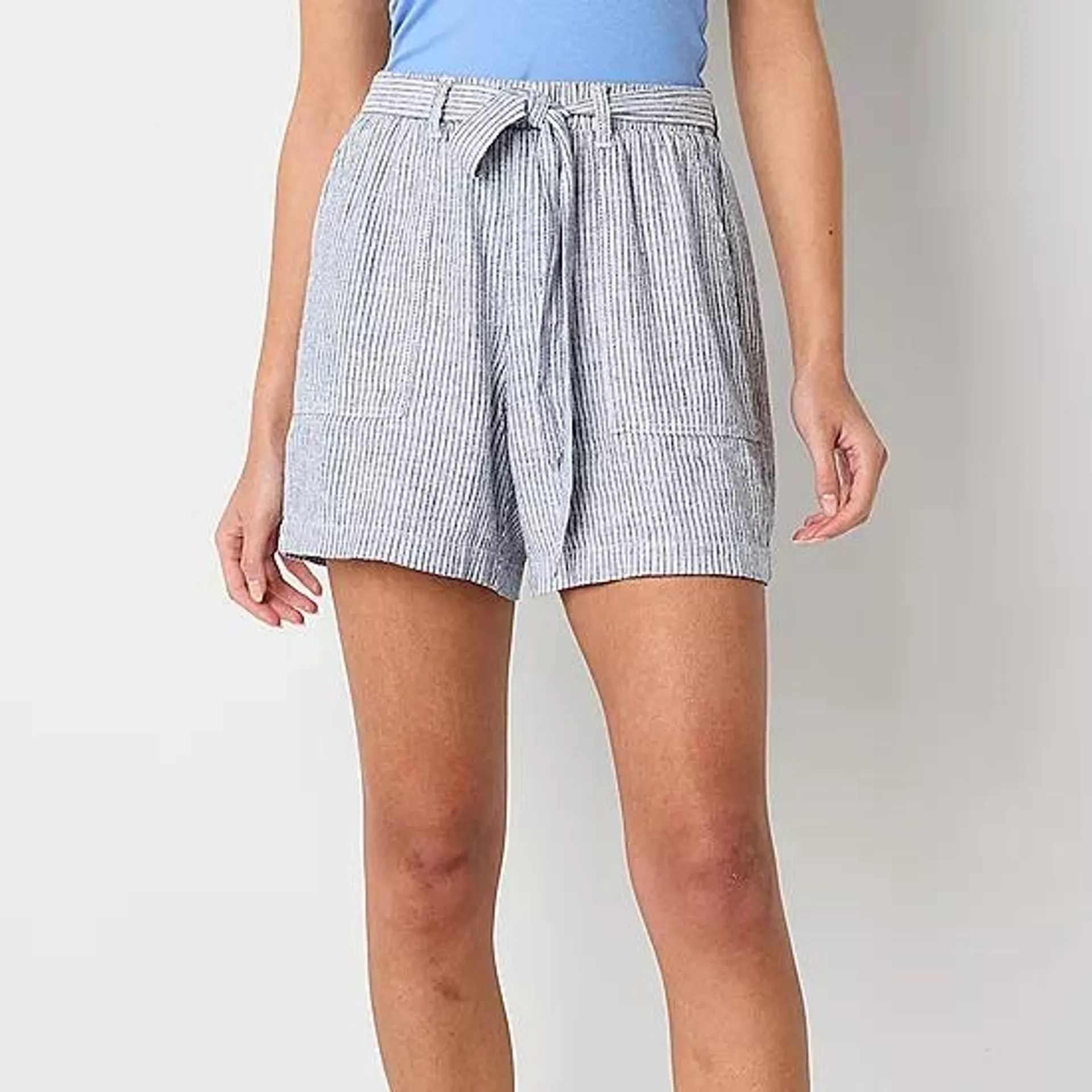 a.n.a Linen Womens High Rise Pull-On Short