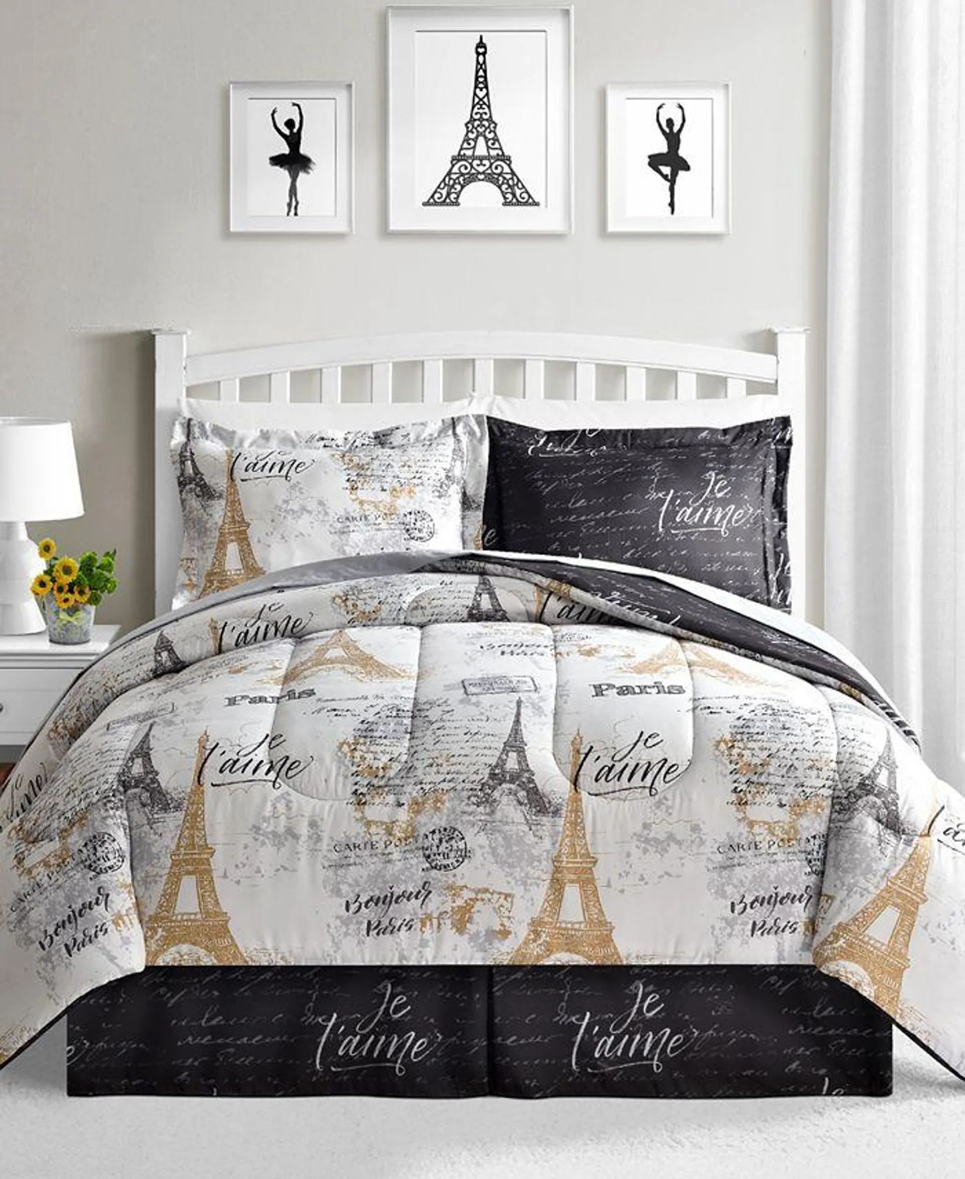 Paris Gold Reversible 8 Pc. Comforter Sets, Created for Macy's