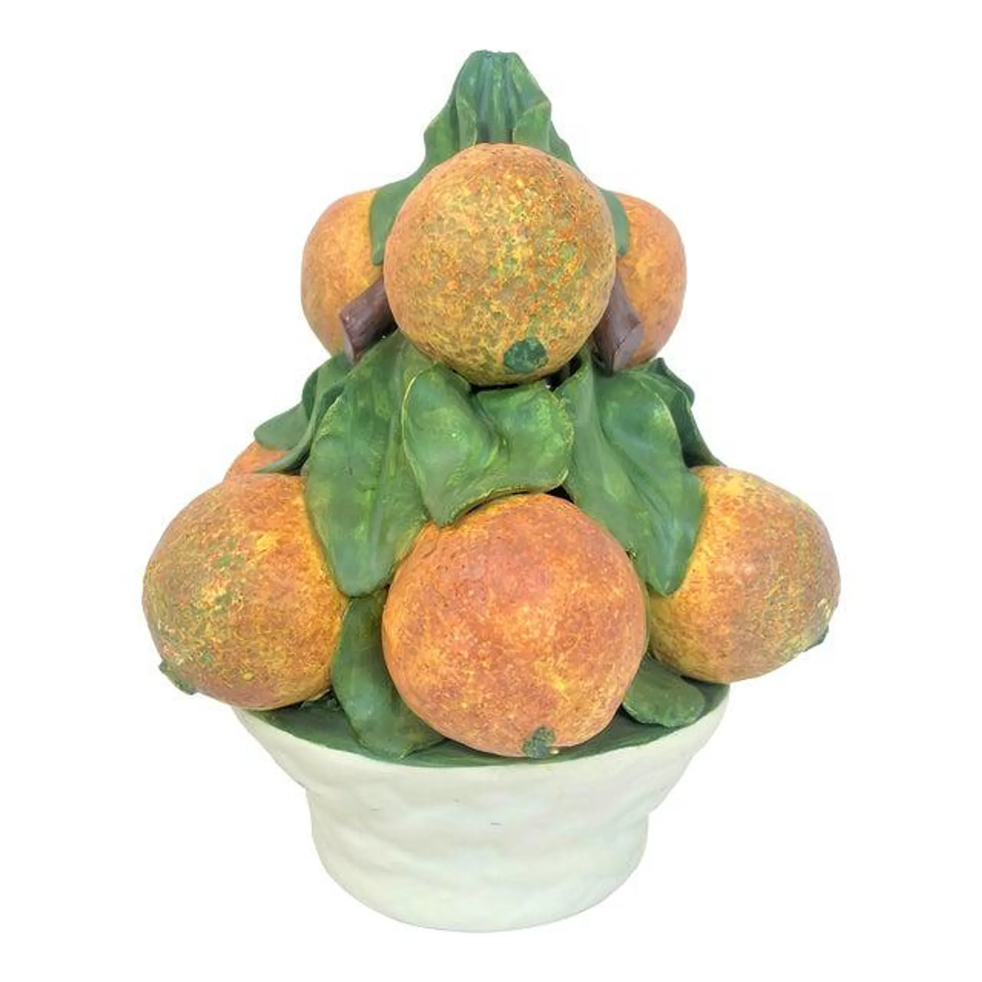 Mid Century Italian Majolica Orange Topiary Figural