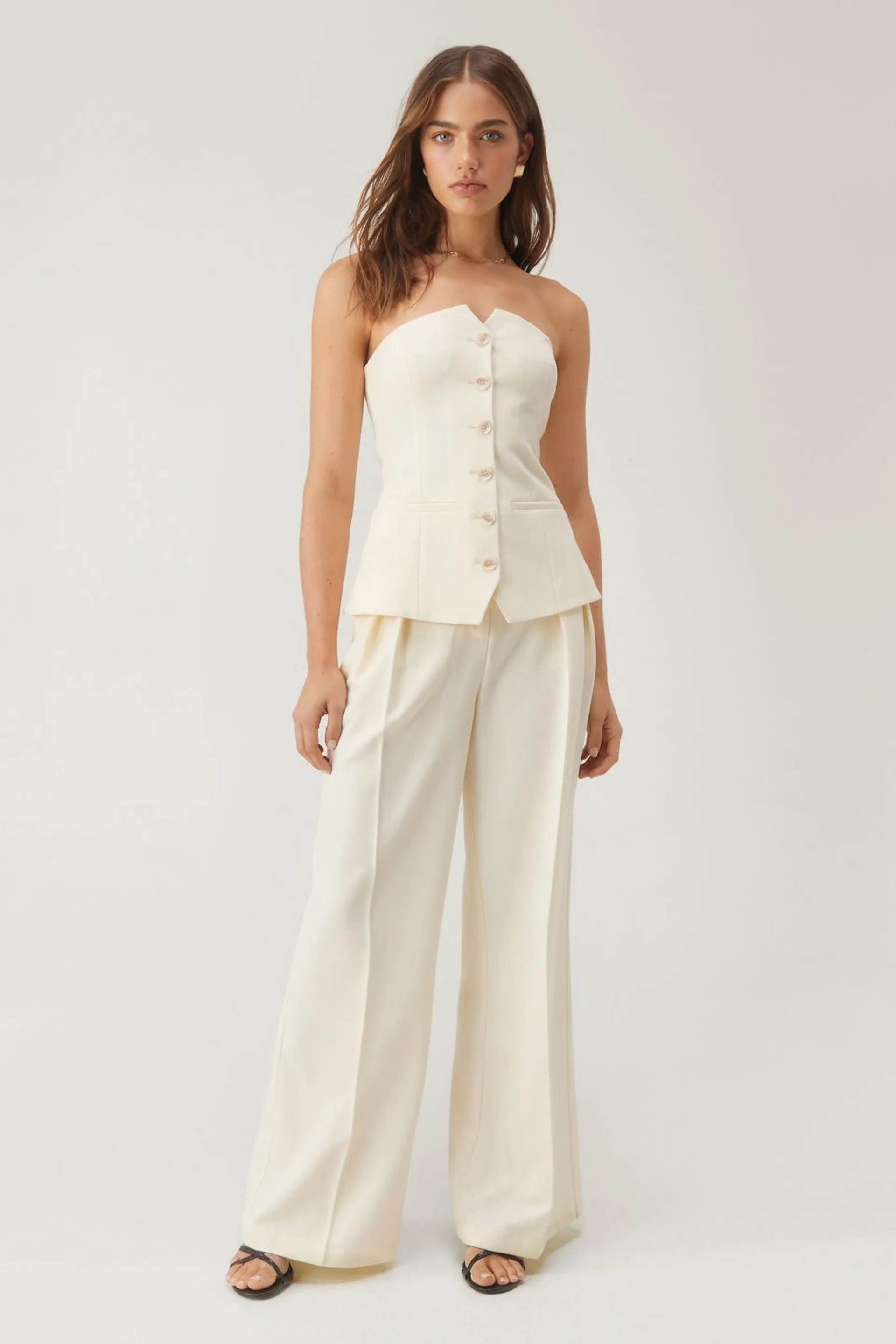 Tailored Pleat Detail Straight Leg Trouser