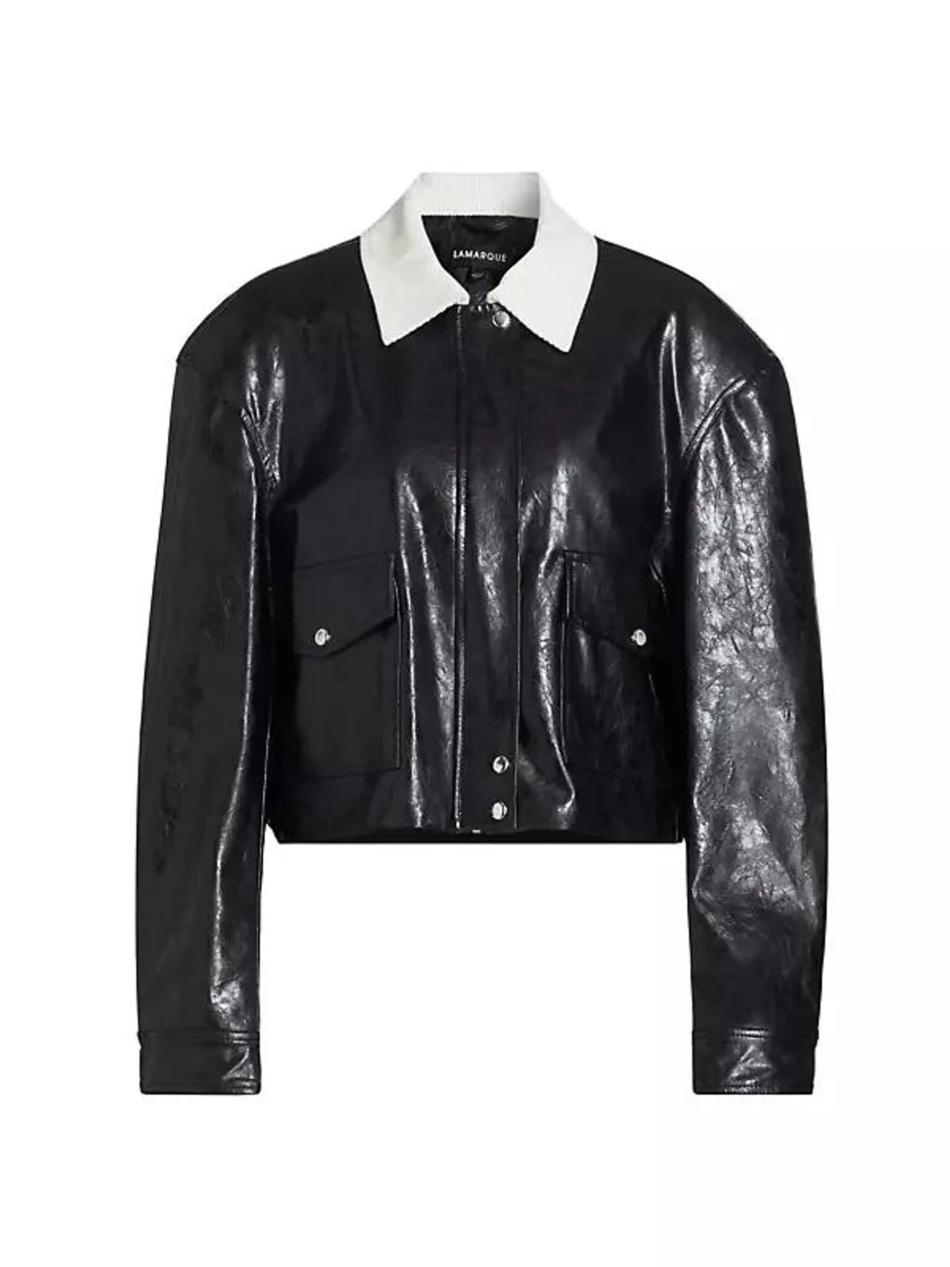 Braylin Faux-Leather Shirt Jacket