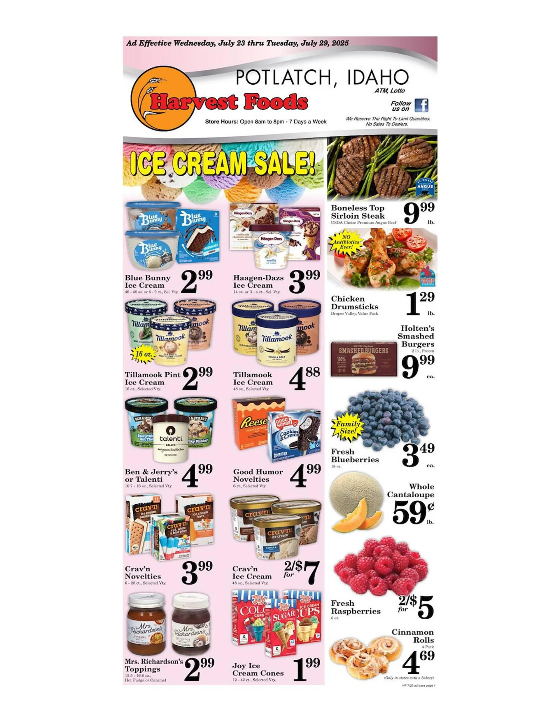 Weekly ad Harvest Foods ad from July 23 to July 29 2025 - Page 1