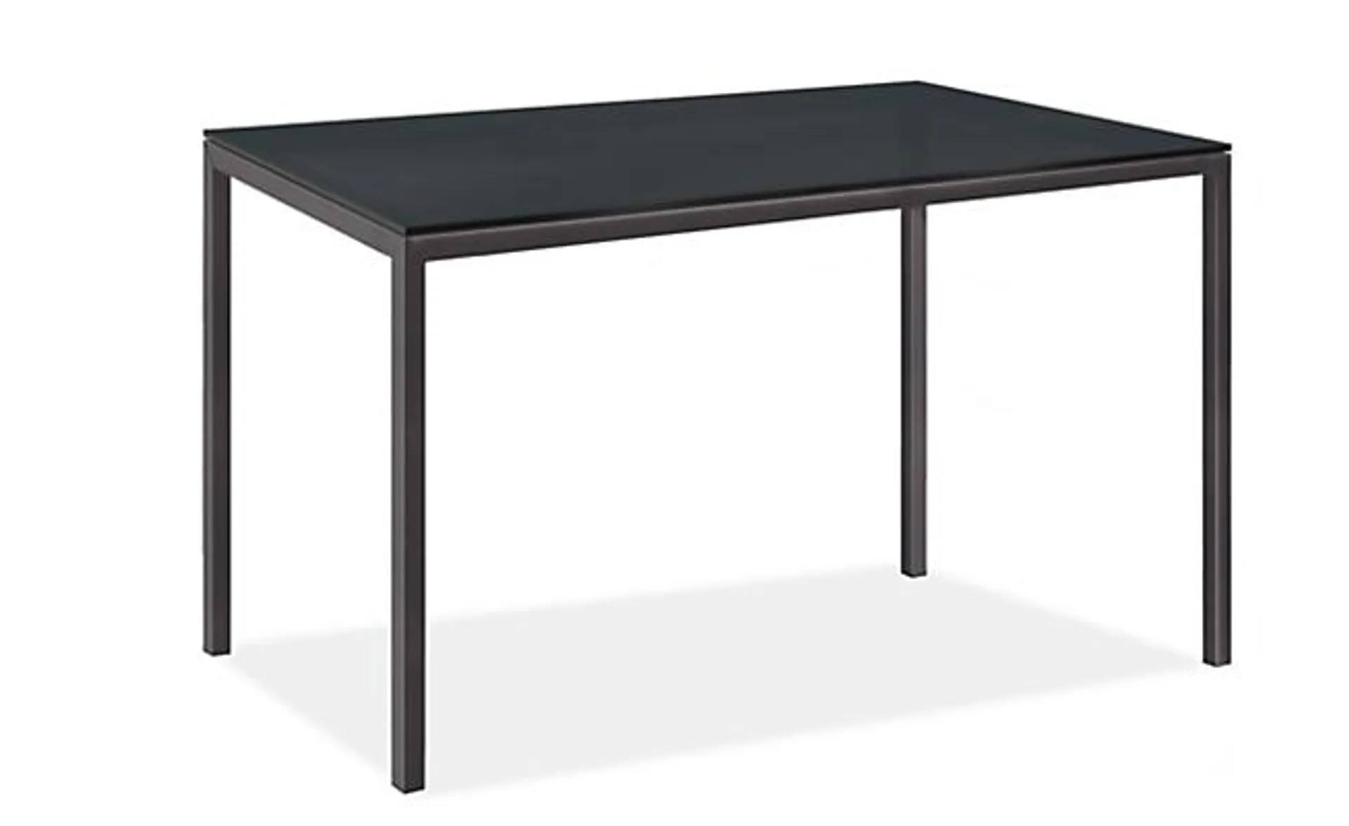 Parsons 60w 36d 36h Counter Table w/1.5" Natural Steel & Tempered Smoke Glass