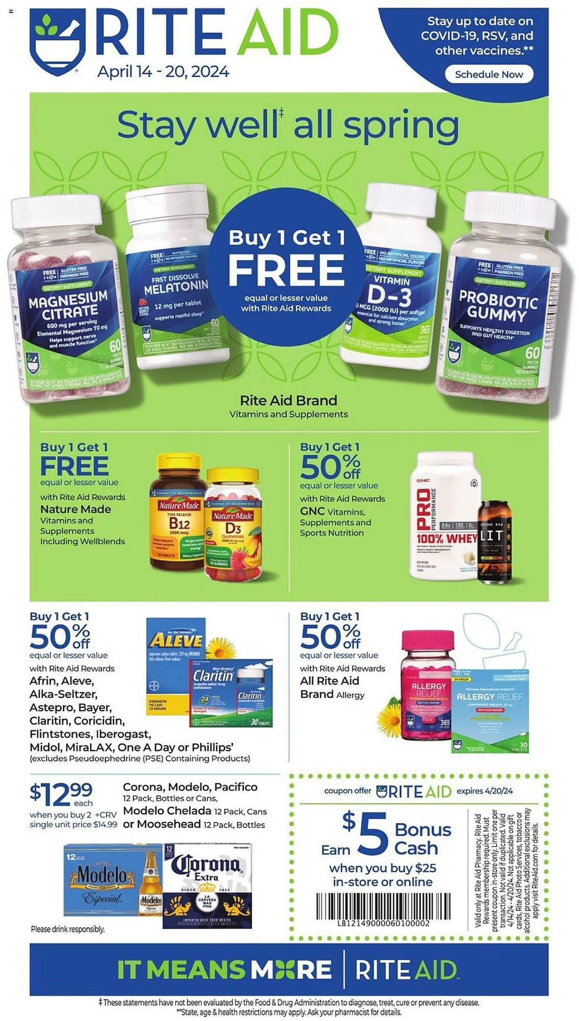 Weekly ad Rite Aid Weekly Ad from April 14 to April 20 2024 - Page 1